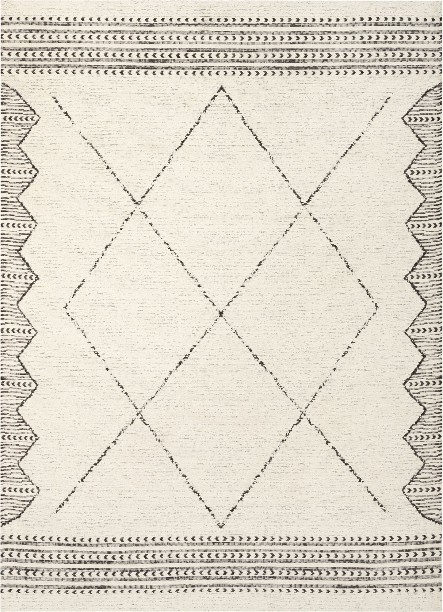 Kippa Moroccan Diamond Pattern Beige Kilim-Style Rug CHA-52