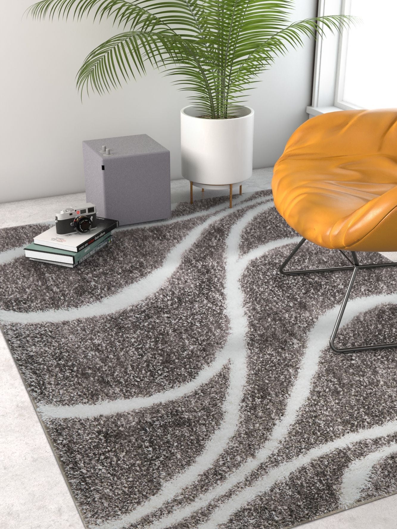 Appreciation Grey Modern Shag Rug CO-37