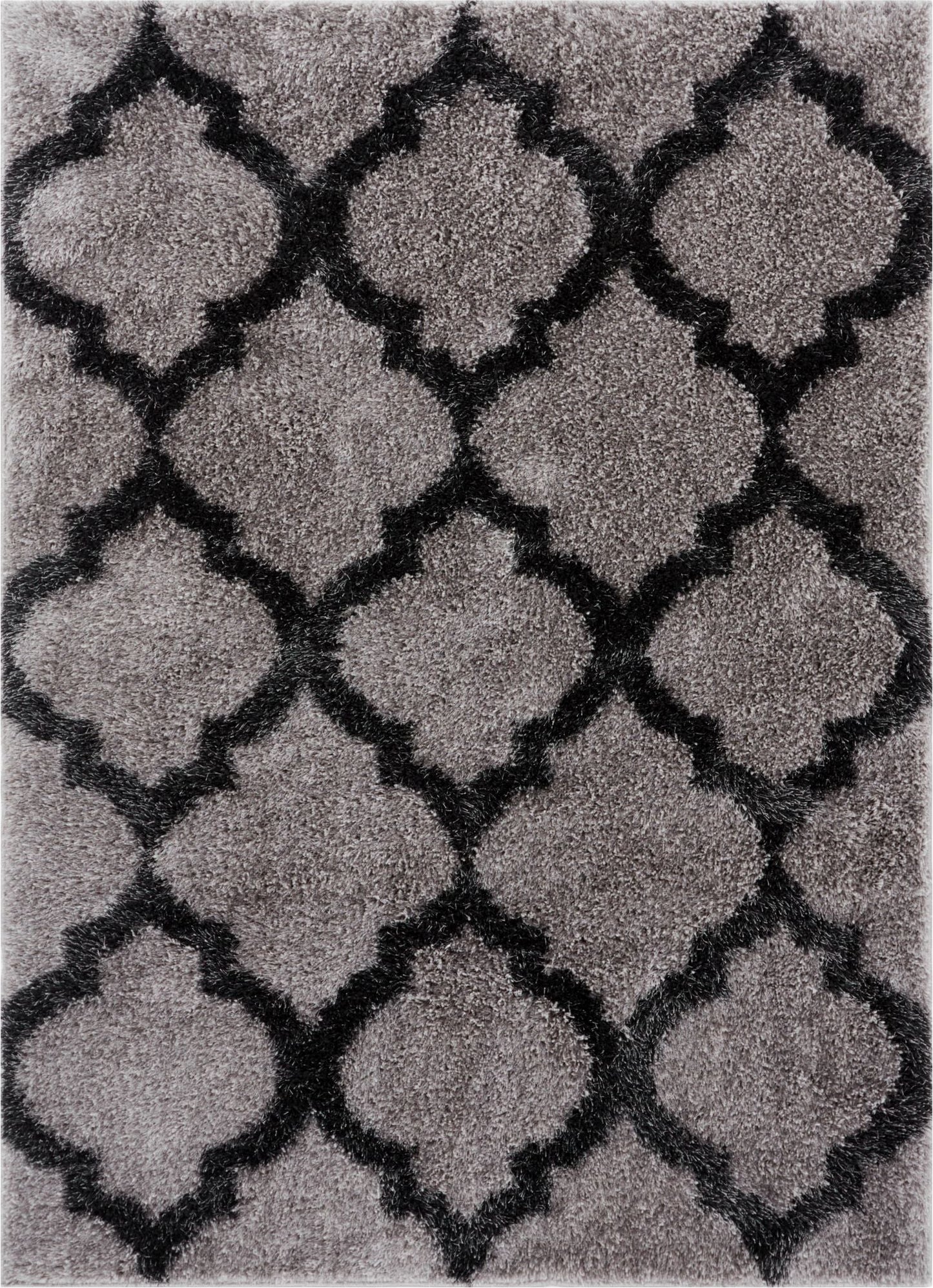 Humble Grey Modern Lattice Shag Rug CO-47