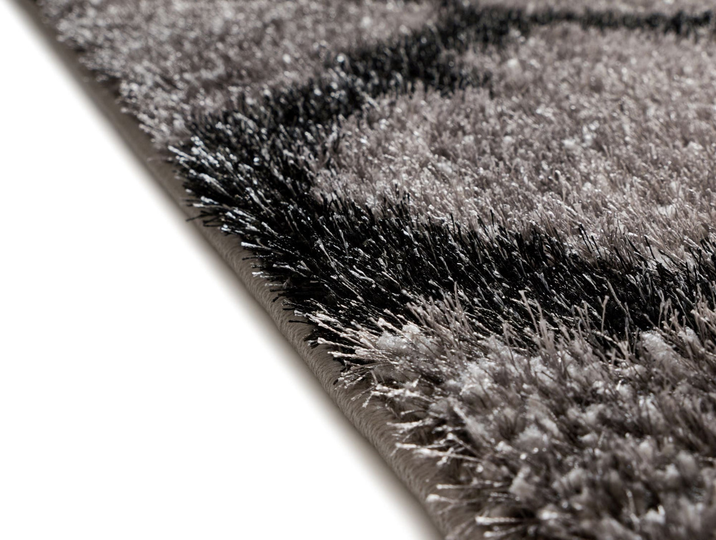 Humble Grey Modern Lattice Shag Rug CO-47