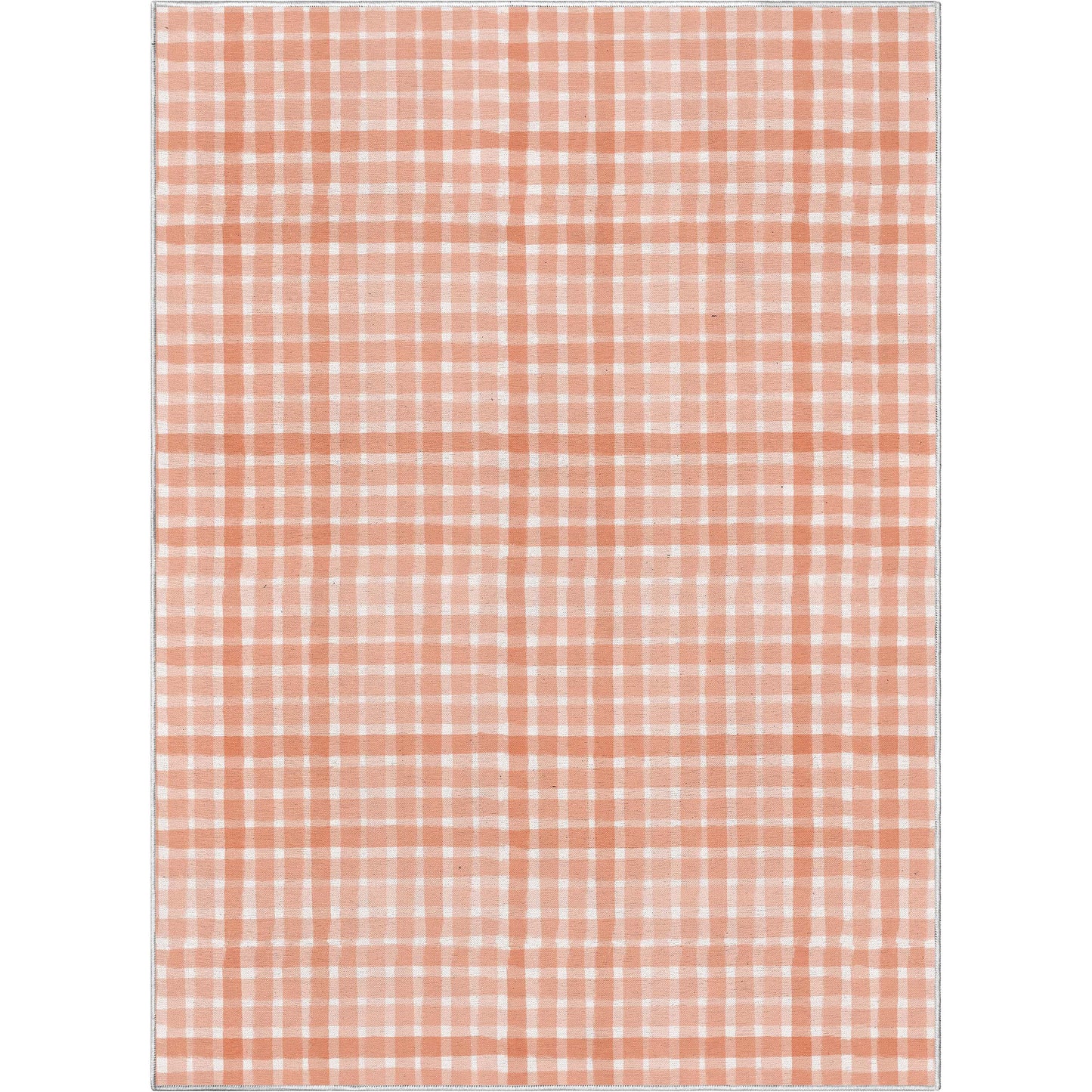 Crayola Solid Plaid Coral Rug CRA-18A