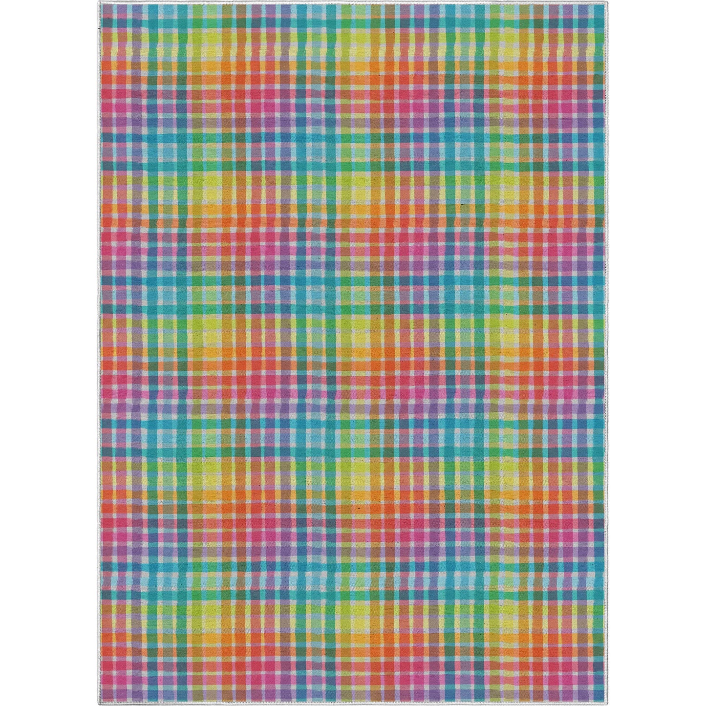Crayola Multi Plaid Multicolor Rug CRA-19A