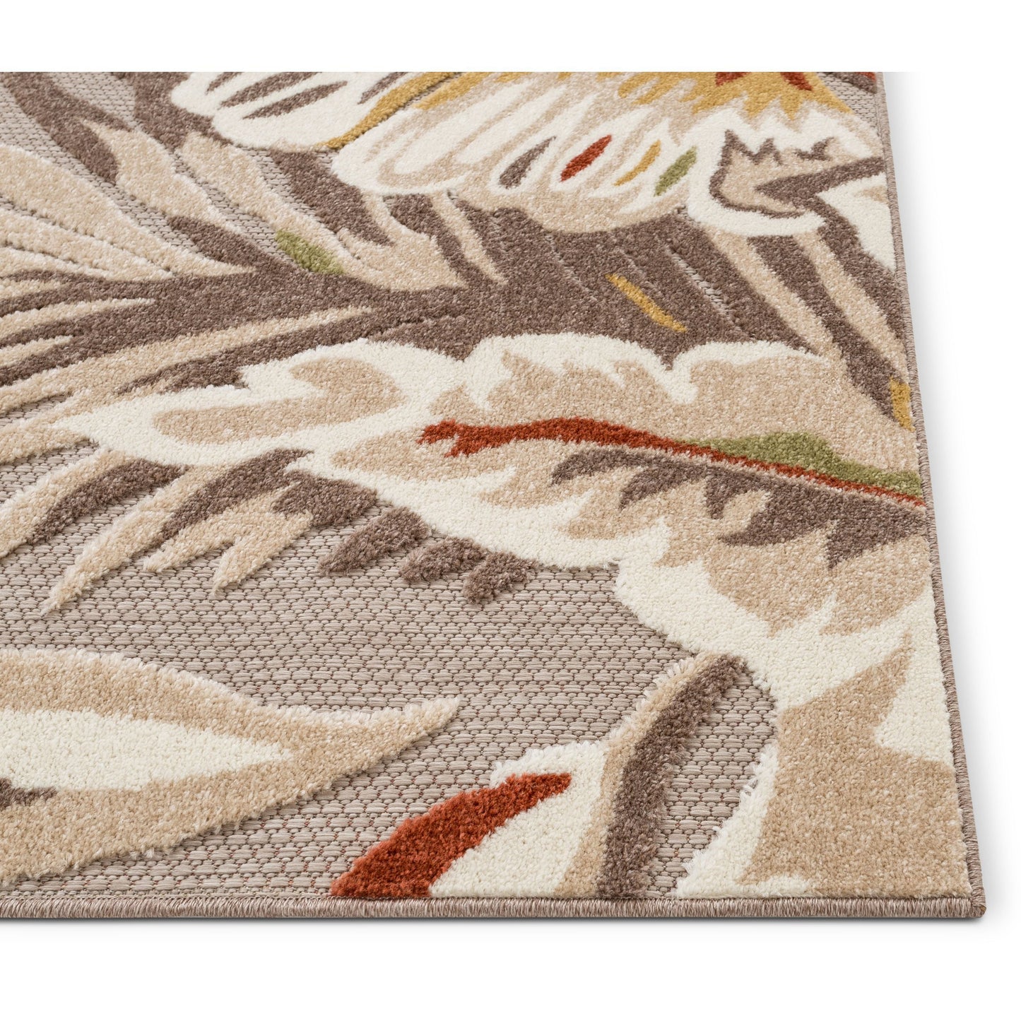 Wilmington Beige Modern Tropical Indoor Outdoor Rug DO-112