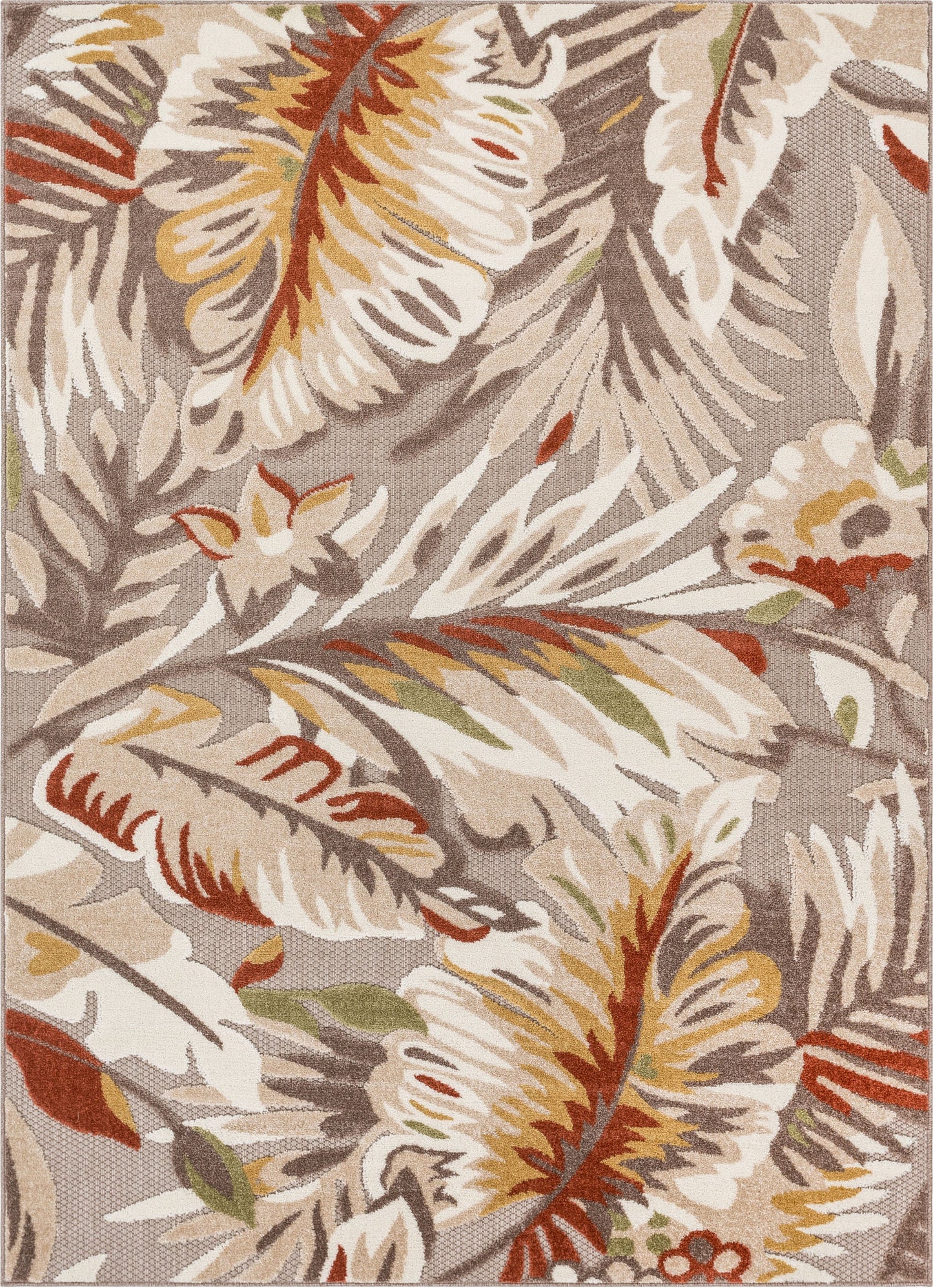 Wilmington Beige Modern Tropical Indoor Outdoor Rug DO-112