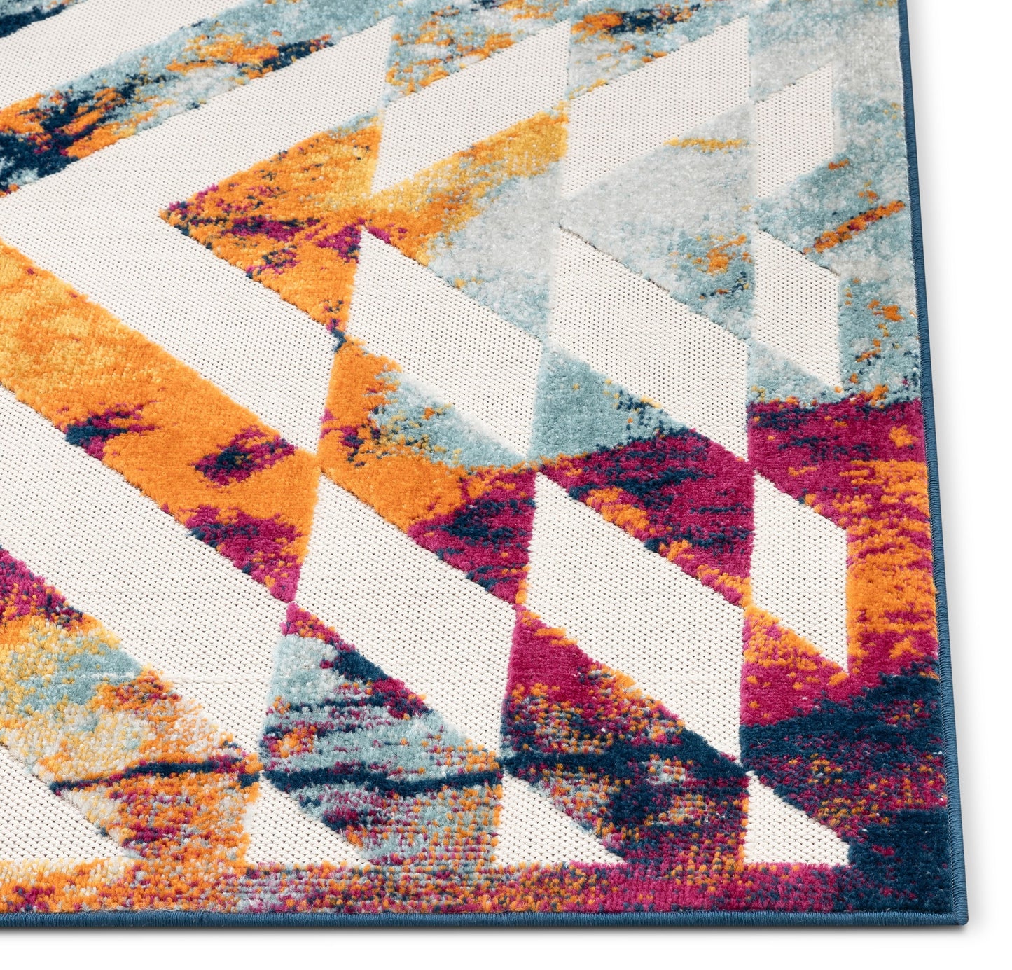 Carmen Geometric Chevron Bold Multi-Color Multi Indoor/Outdoor High-Low Rug DO-301