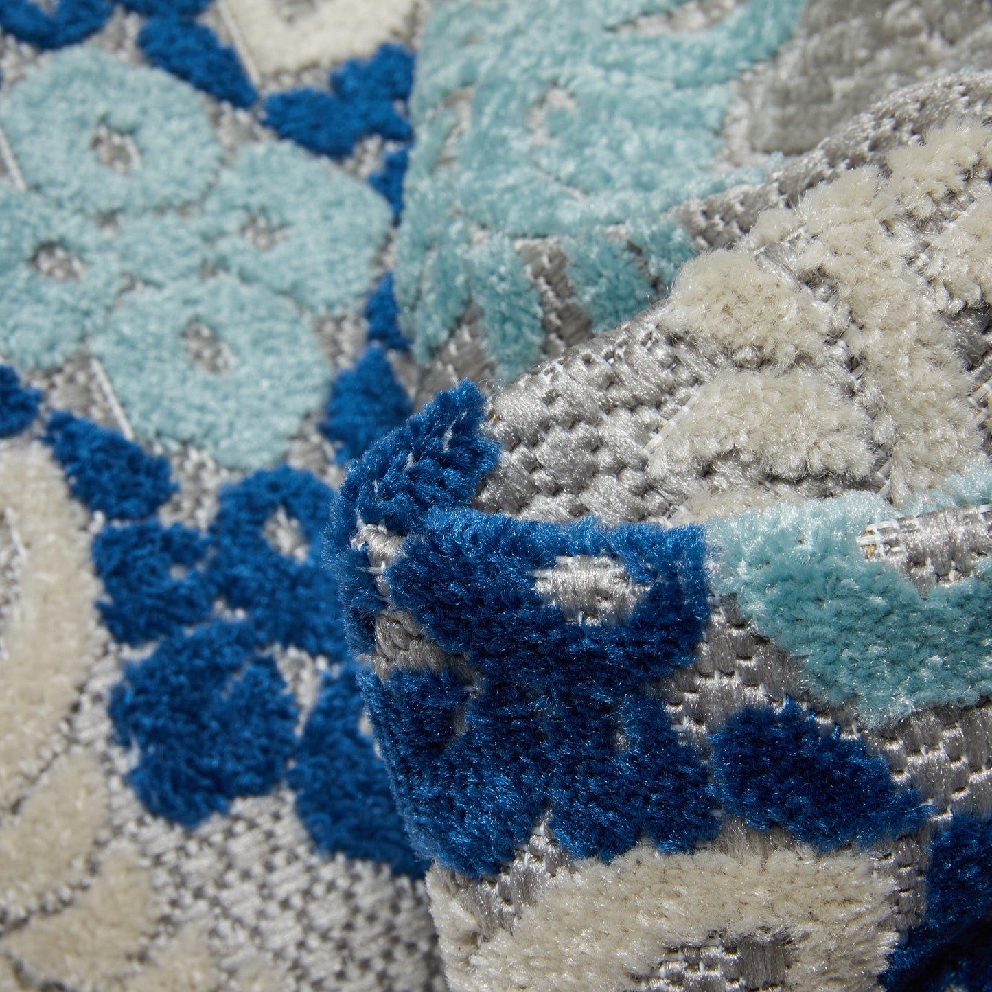 Loewy Modern Geometric Indoor/Outdoor Blue High-Low Rug DO-424