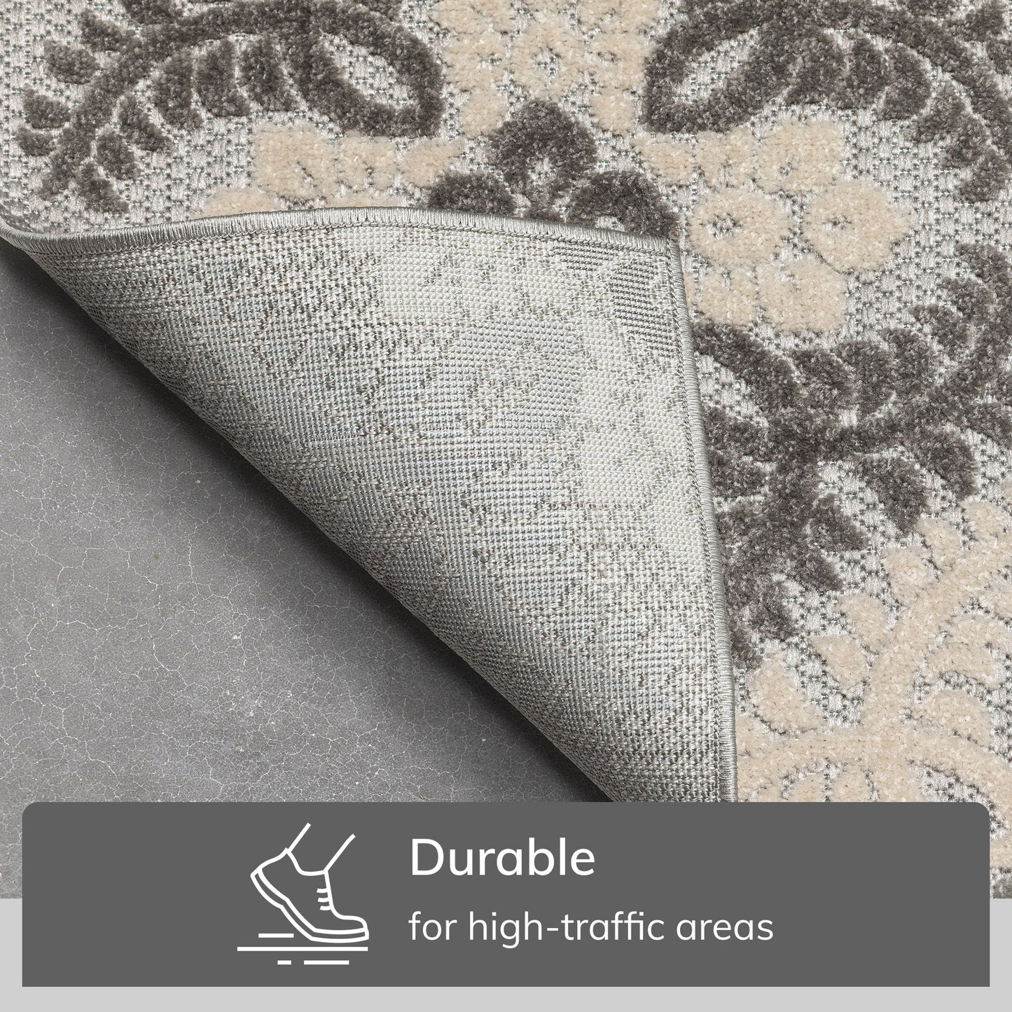 Loewy Modern Geometric Indoor/Outdoor Grey High-Low Rug DO-437