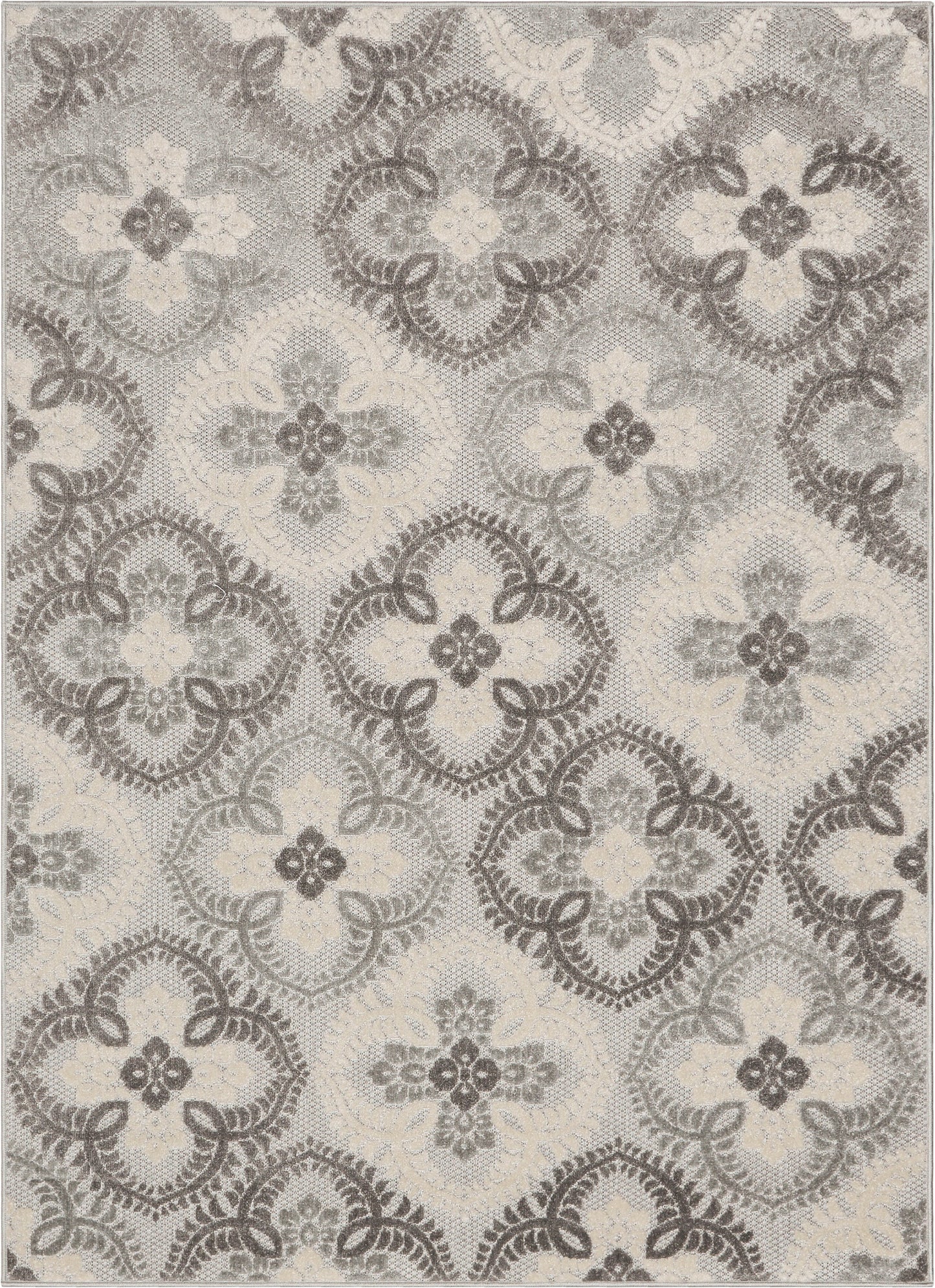 Loewy Modern Geometric Indoor/Outdoor Grey High-Low Rug DO-437