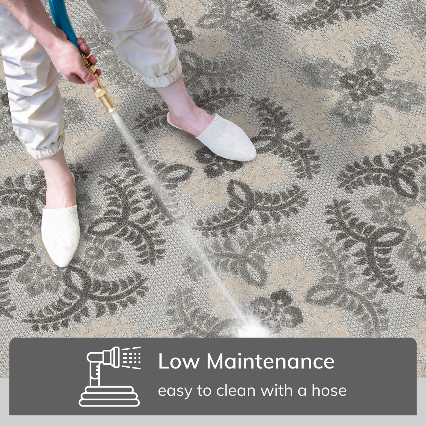 Loewy Modern Geometric Indoor/Outdoor Grey High-Low Rug DO-437