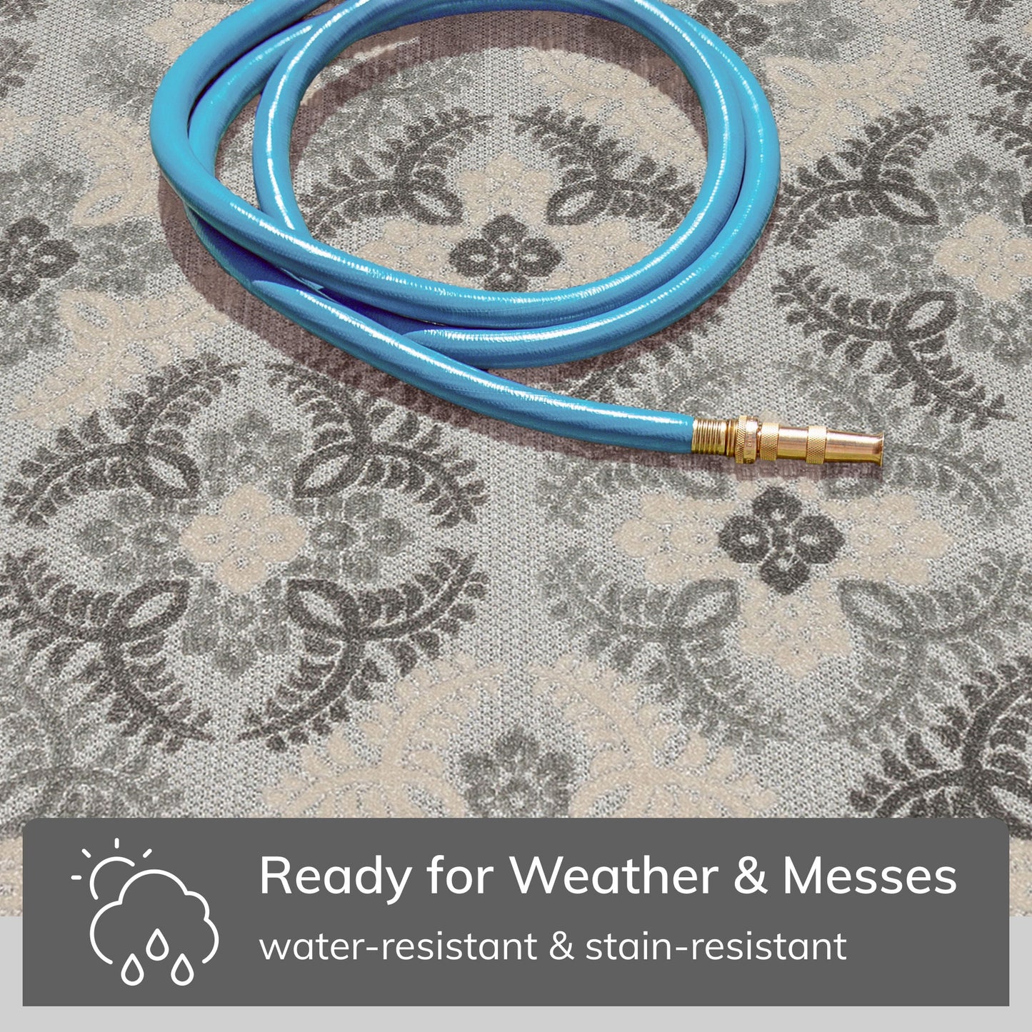 Loewy Modern Geometric Indoor/Outdoor Grey High-Low Rug DO-437