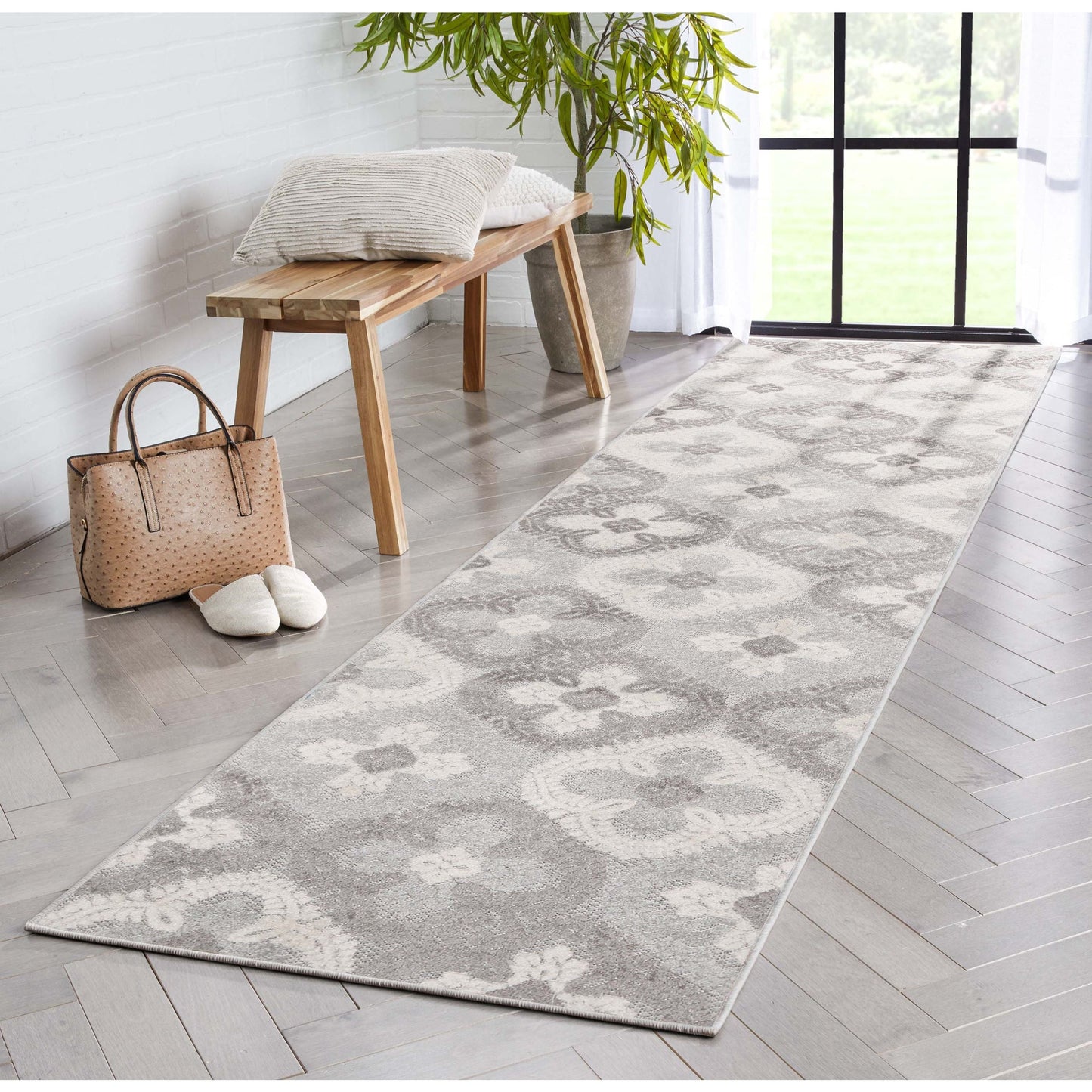 Loewy Modern Geometric Indoor/Outdoor Grey High-Low Rug DO-437