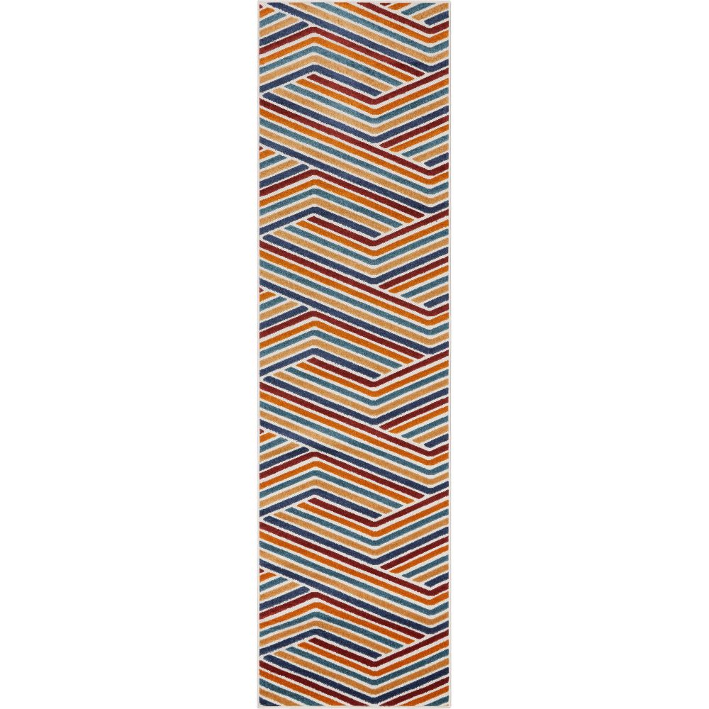 Neema Modern Floral Indoor/Outdoor Terracotta High-Low Rug DO-440