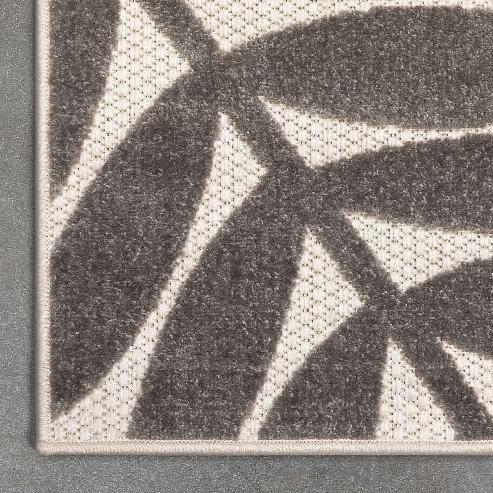 Mariah Modern Floral Indoor/Outdoor Ivory High-Low Rug DO-512