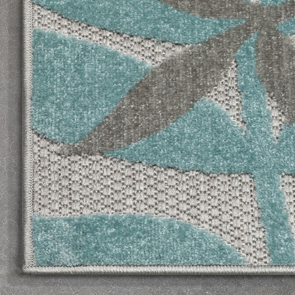 Mariah Grey Tropical Indoor Outdoor Rug DO-517