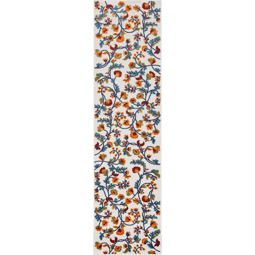 Neveh Beige Modern Floral Indoor Outdoor Rug DO-102