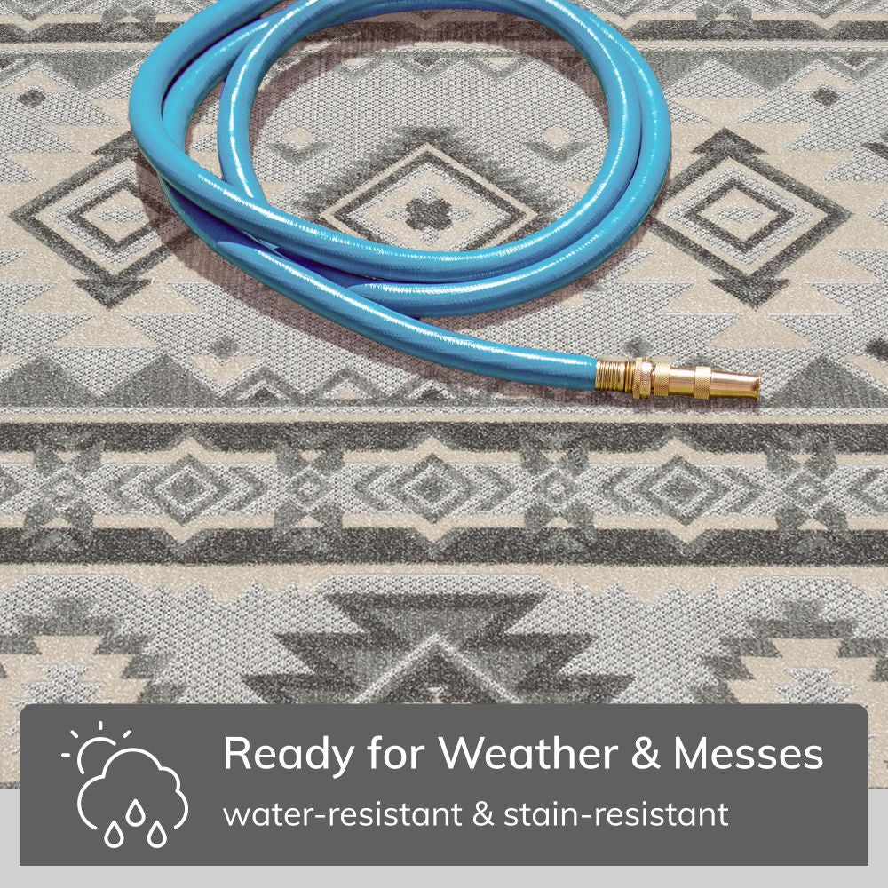 Mamba Grey Modern Indoor Outdoor Rug DO-58