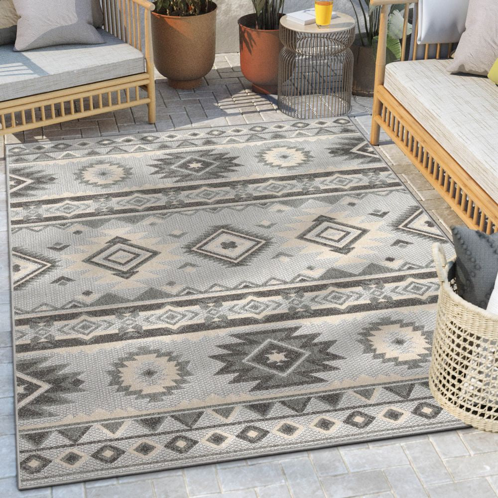 Mamba Grey Modern Indoor Outdoor Rug DO-58