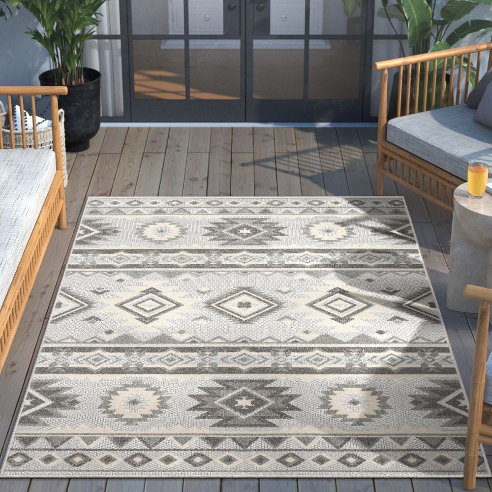 Mamba Grey Modern Indoor Outdoor Rug DO-58