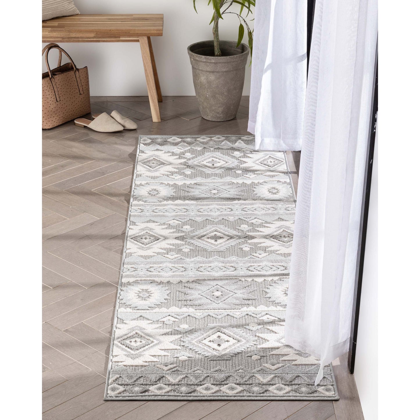 Mamba Grey Modern Indoor Outdoor Rug DO-58