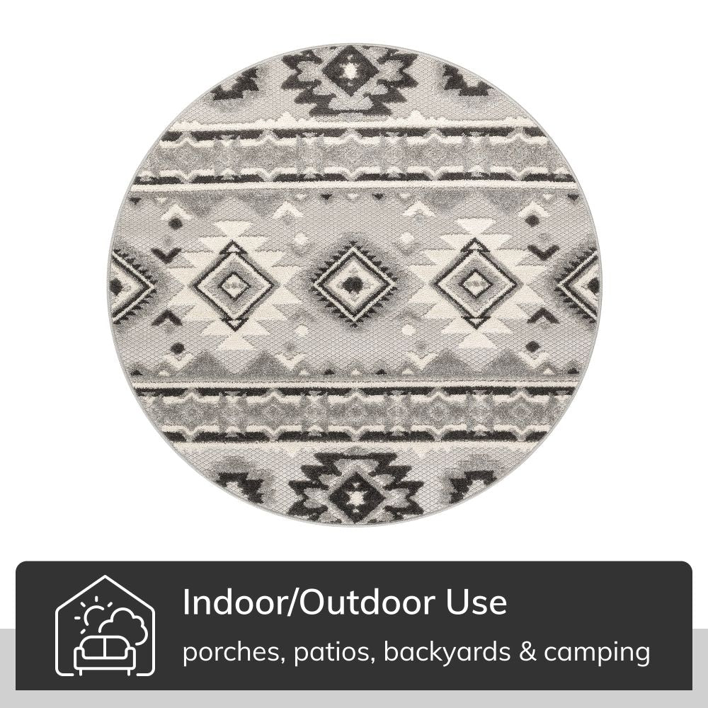 Mamba Grey Modern Indoor Outdoor Rug DO-58
