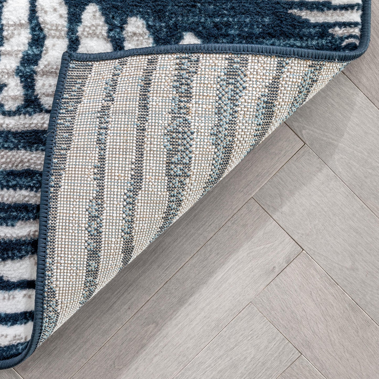 Aosta Tribal Diamond Pattern Blue Rug DU-134