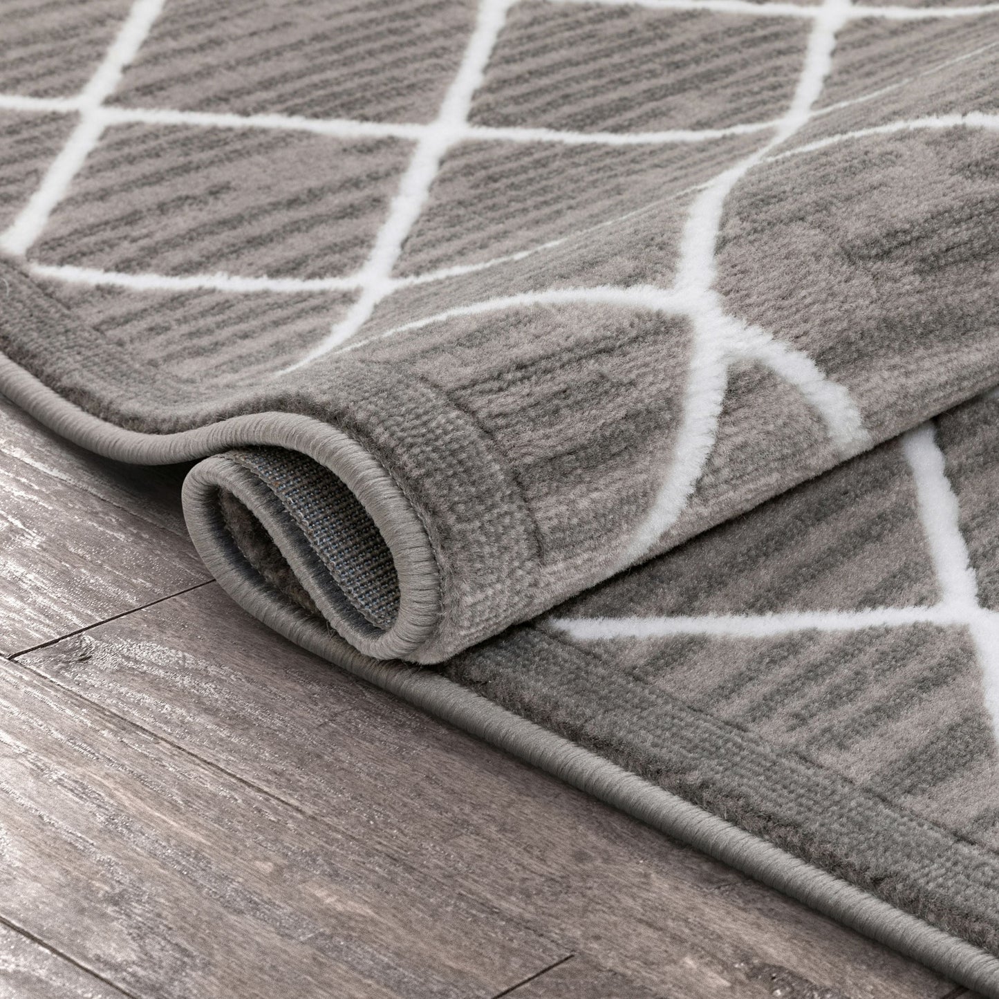 Moto Moroccan Lattice Trellis Grey Rug DU-58