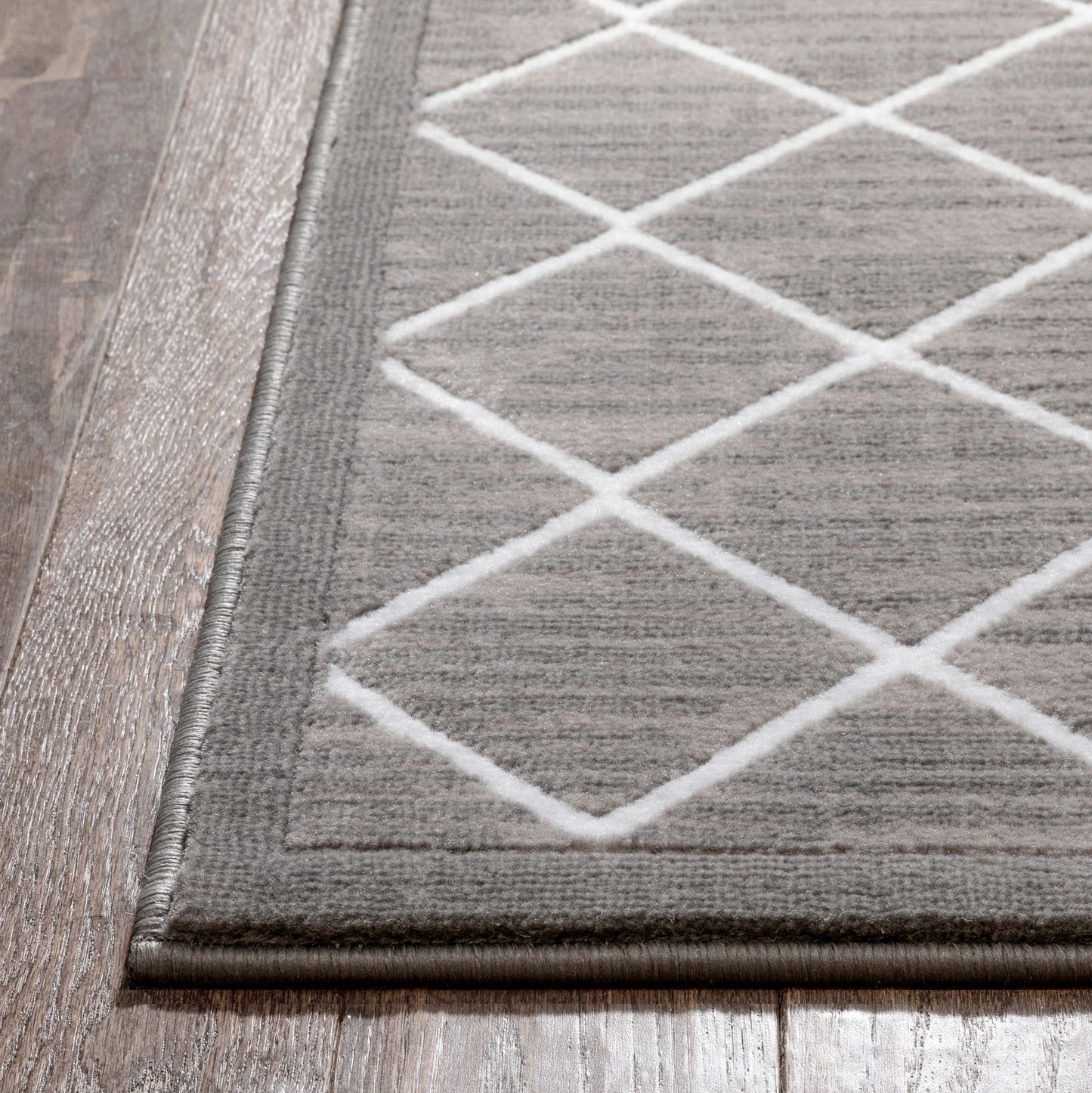 Moto Moroccan Lattice Trellis Grey Rug DU-58
