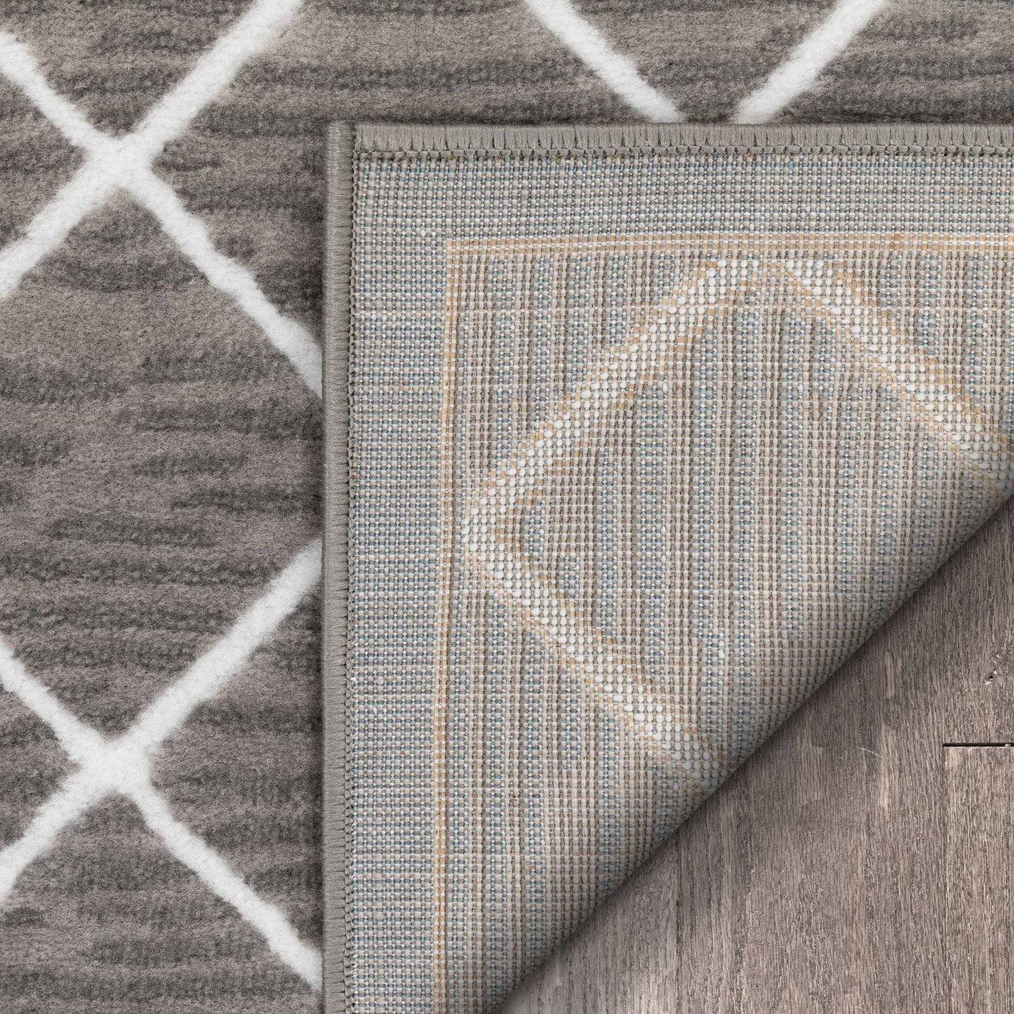 Moto Moroccan Lattice Trellis Grey Rug DU-58