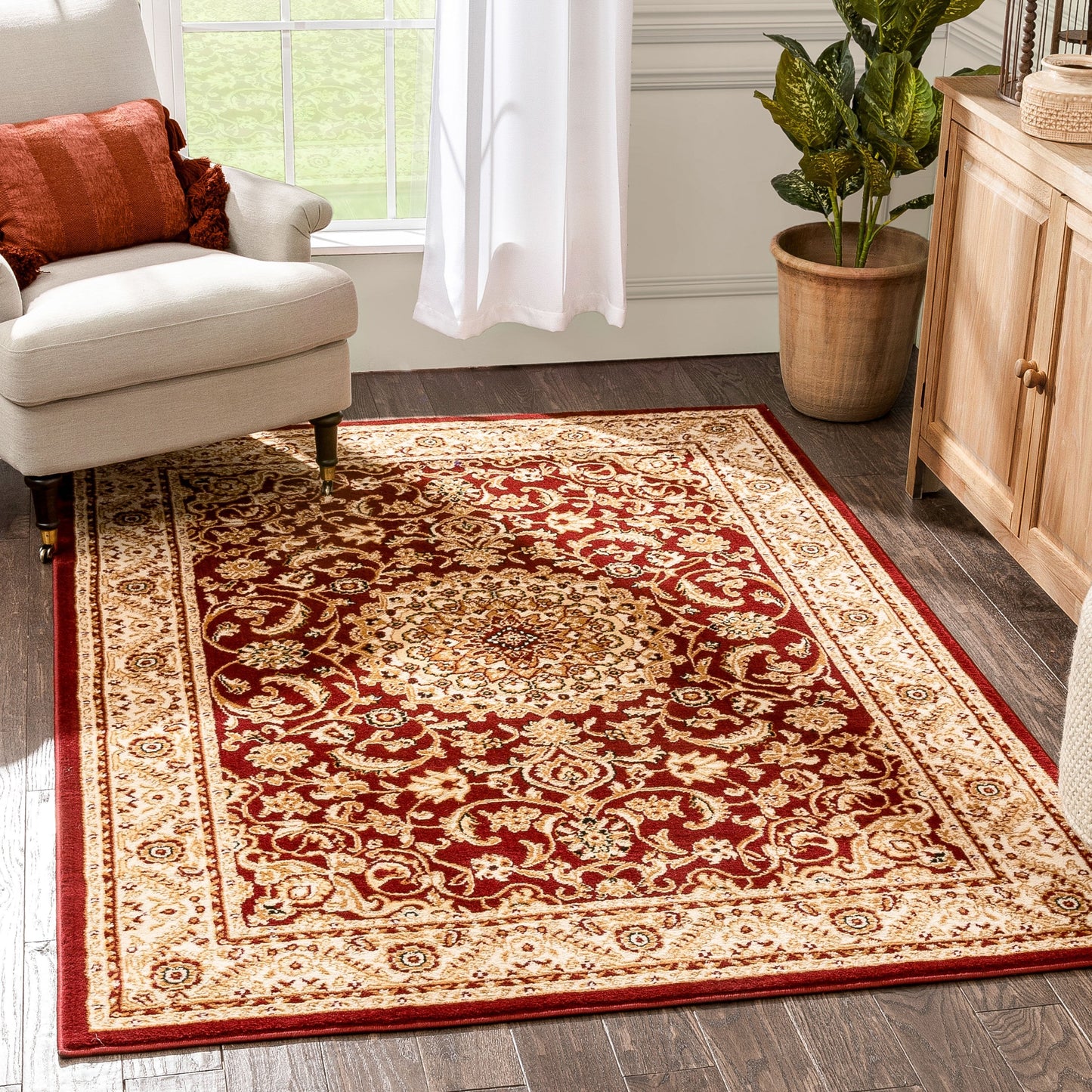 Mykonos Traditional Oriental & Persian Red Rug DU-70