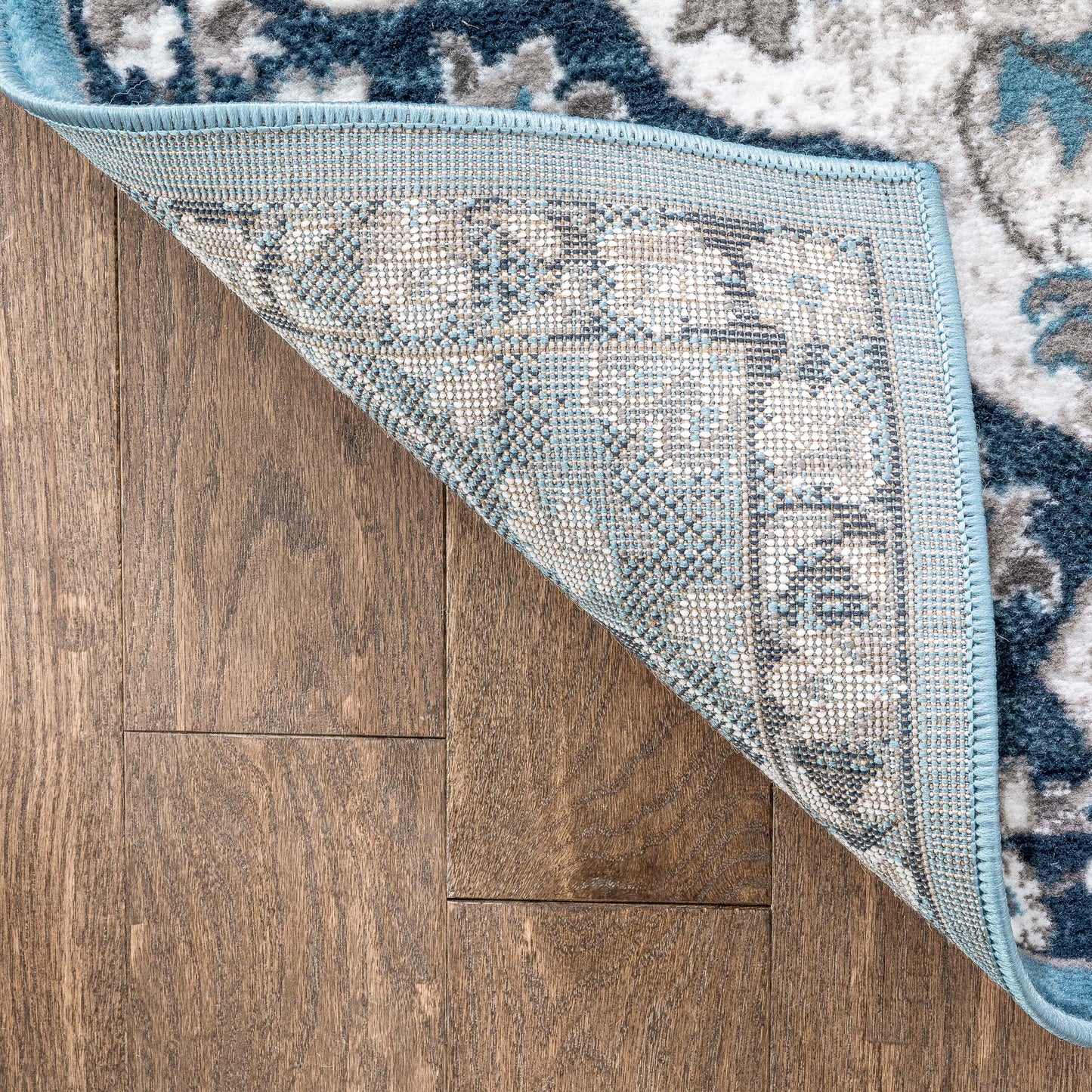 Granada Transitional Oriental Medallion Pattern Blue Rug DU-84