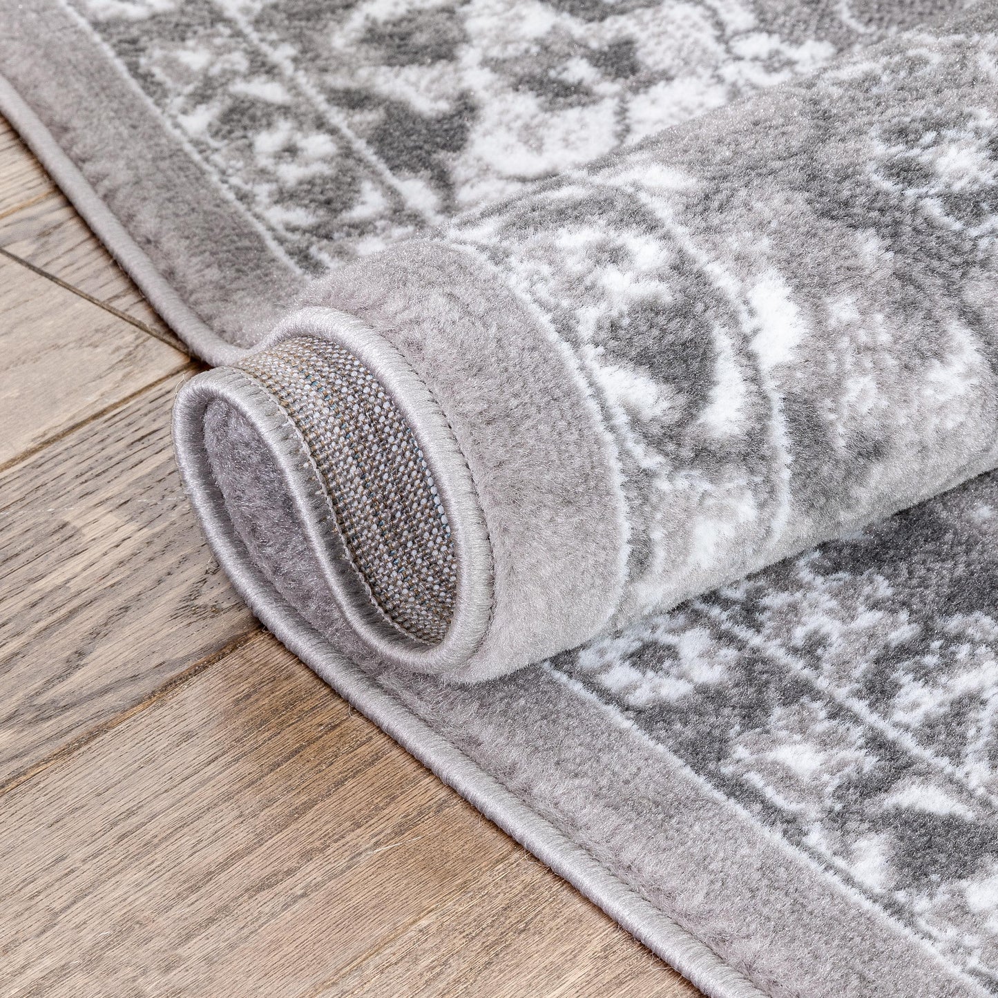 Granada Transitional Oriental Medallion Pattern Grey Rug DU-87