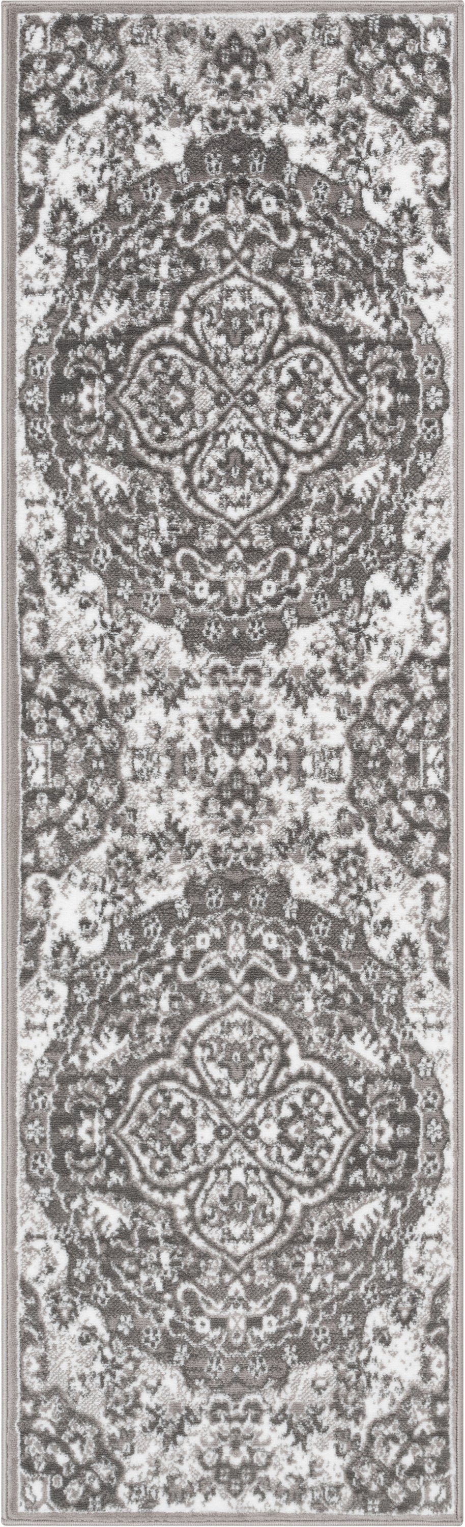 Granada Transitional Oriental Medallion Pattern Grey Rug DU-87