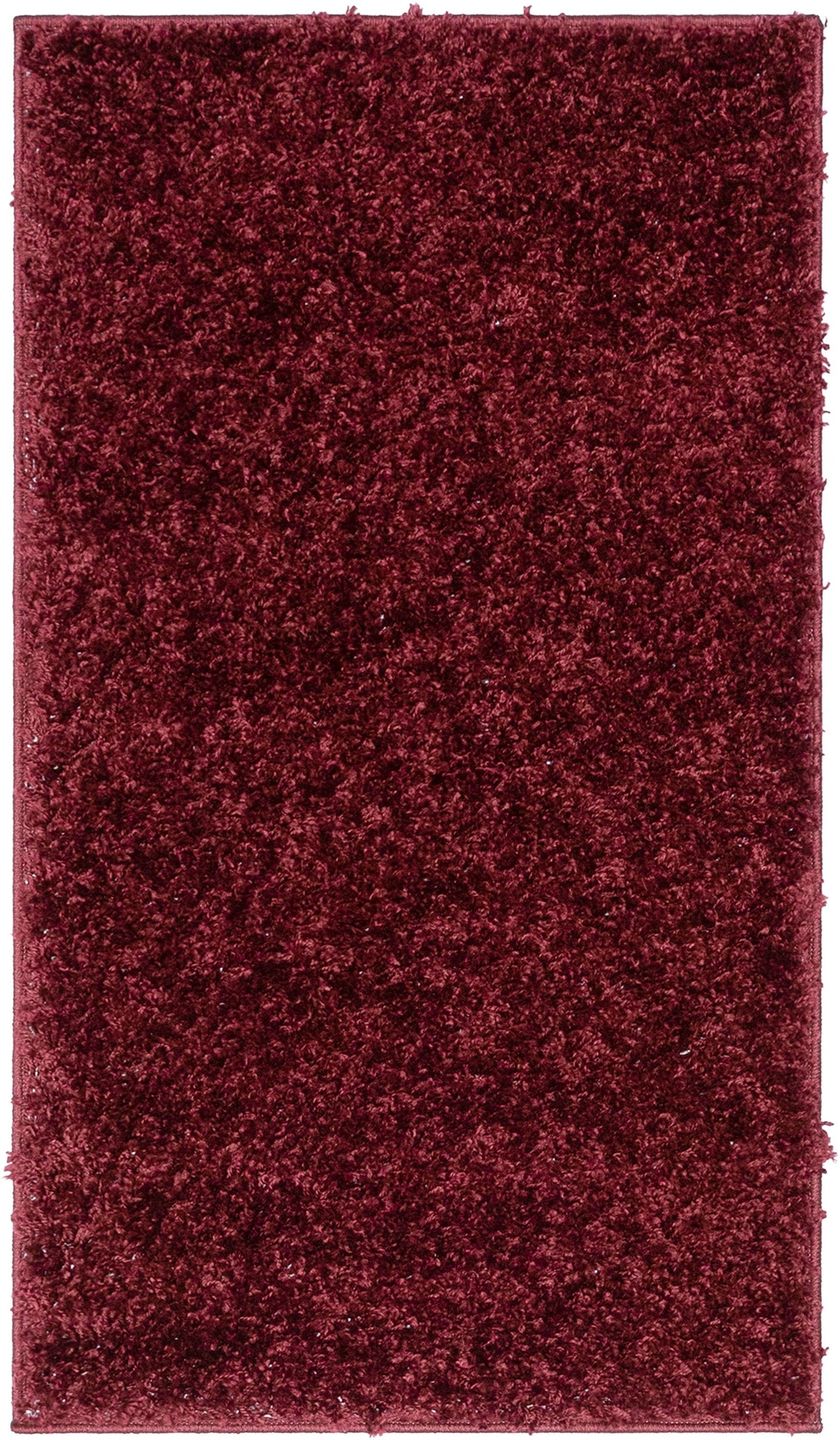 Emerson Modern Solid Deep Red Thick & Soft Shag Rug ELL-10