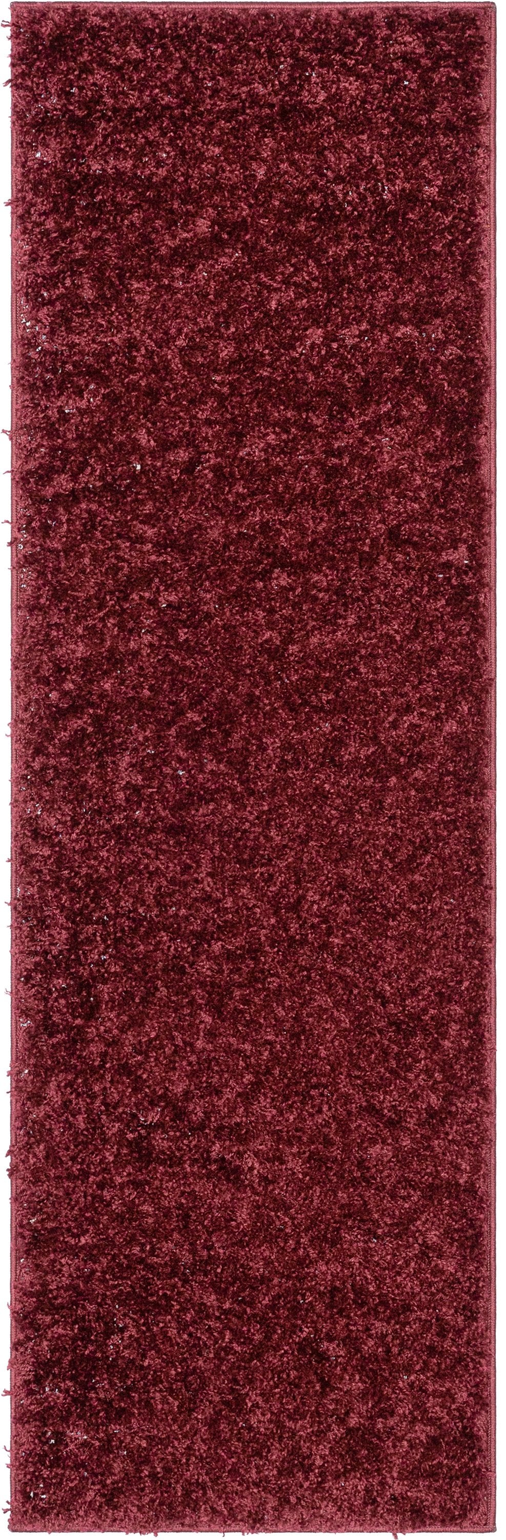 Emerson Modern Solid Deep Red Thick & Soft Shag Rug ELL-10