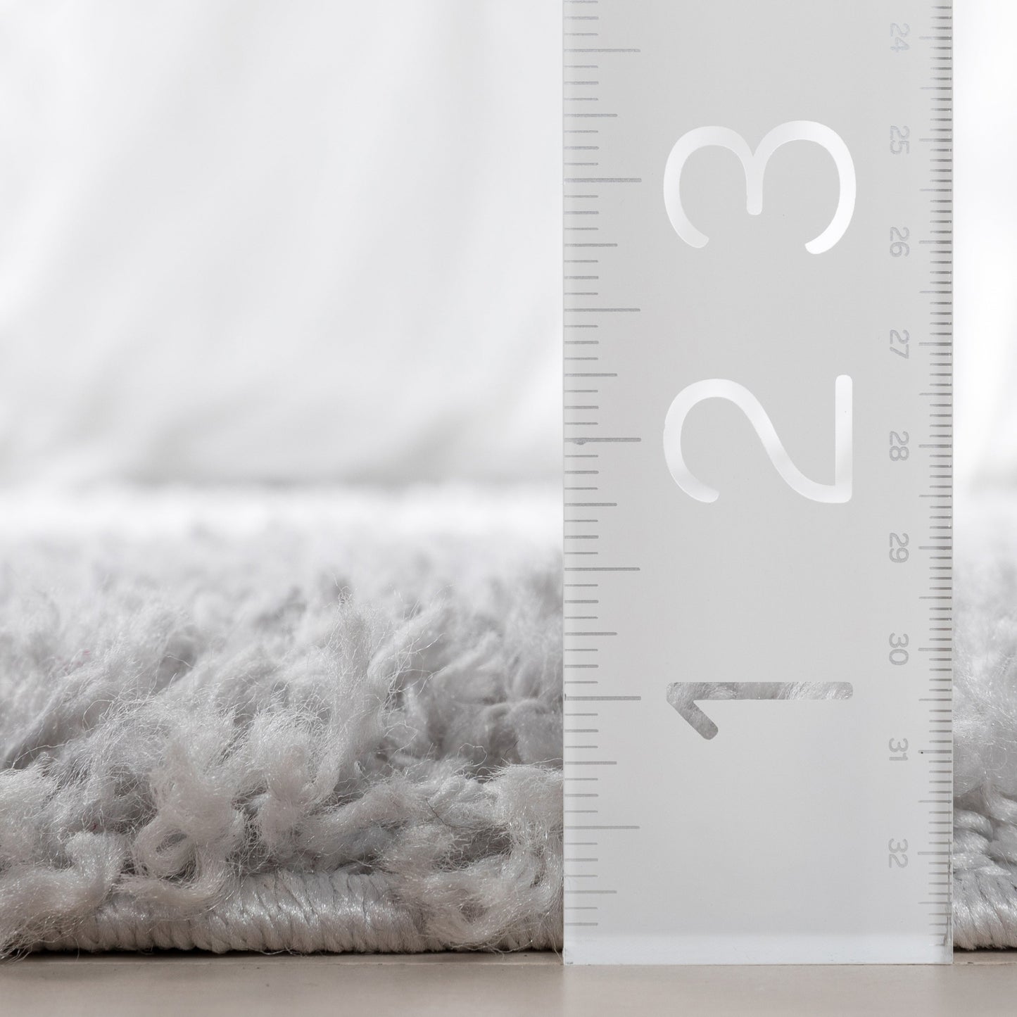 Emerson Modern Solid Light Grey Thick & Soft Shag Rug ELL-17