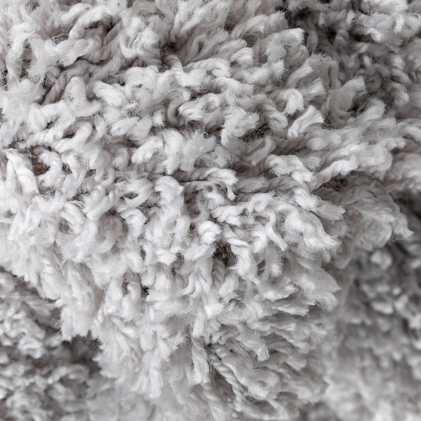 Emerson Modern Solid Light Grey Thick & Soft Shag Rug ELL-17