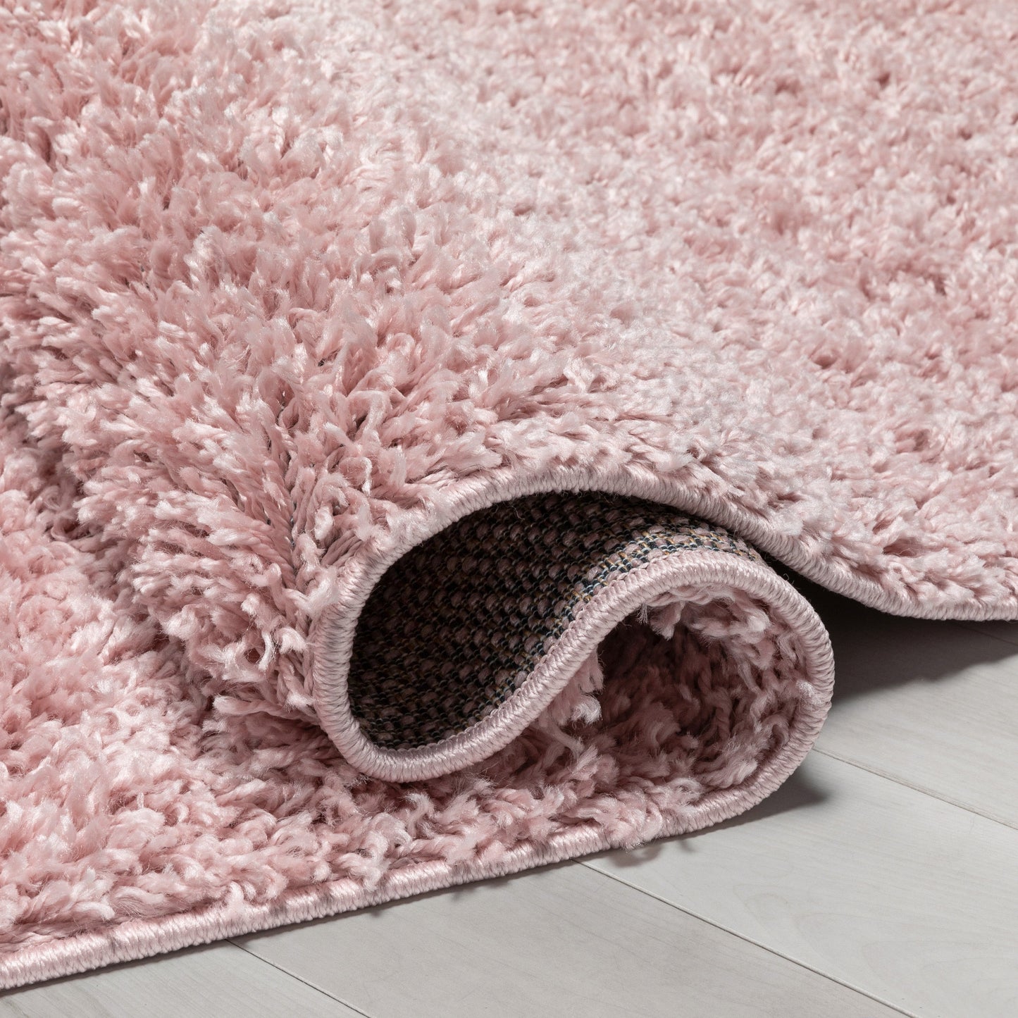 Emerson Modern Solid Pink Textured Shag Rug ELL-19