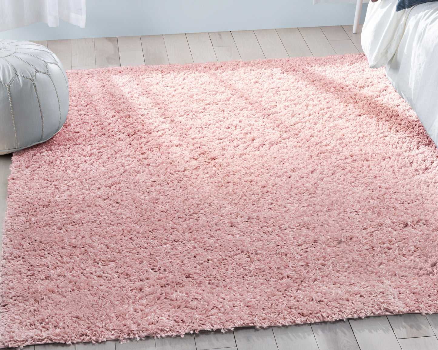 Emerson Modern Solid Pink Textured Shag Rug ELL-19