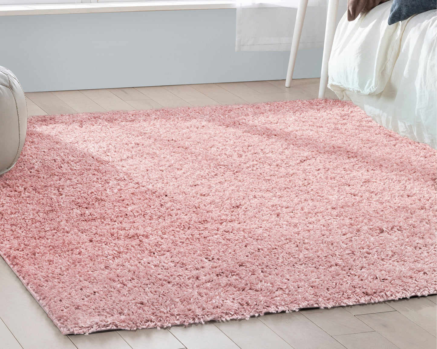 Emerson Modern Solid Pink Textured Shag Rug ELL-19