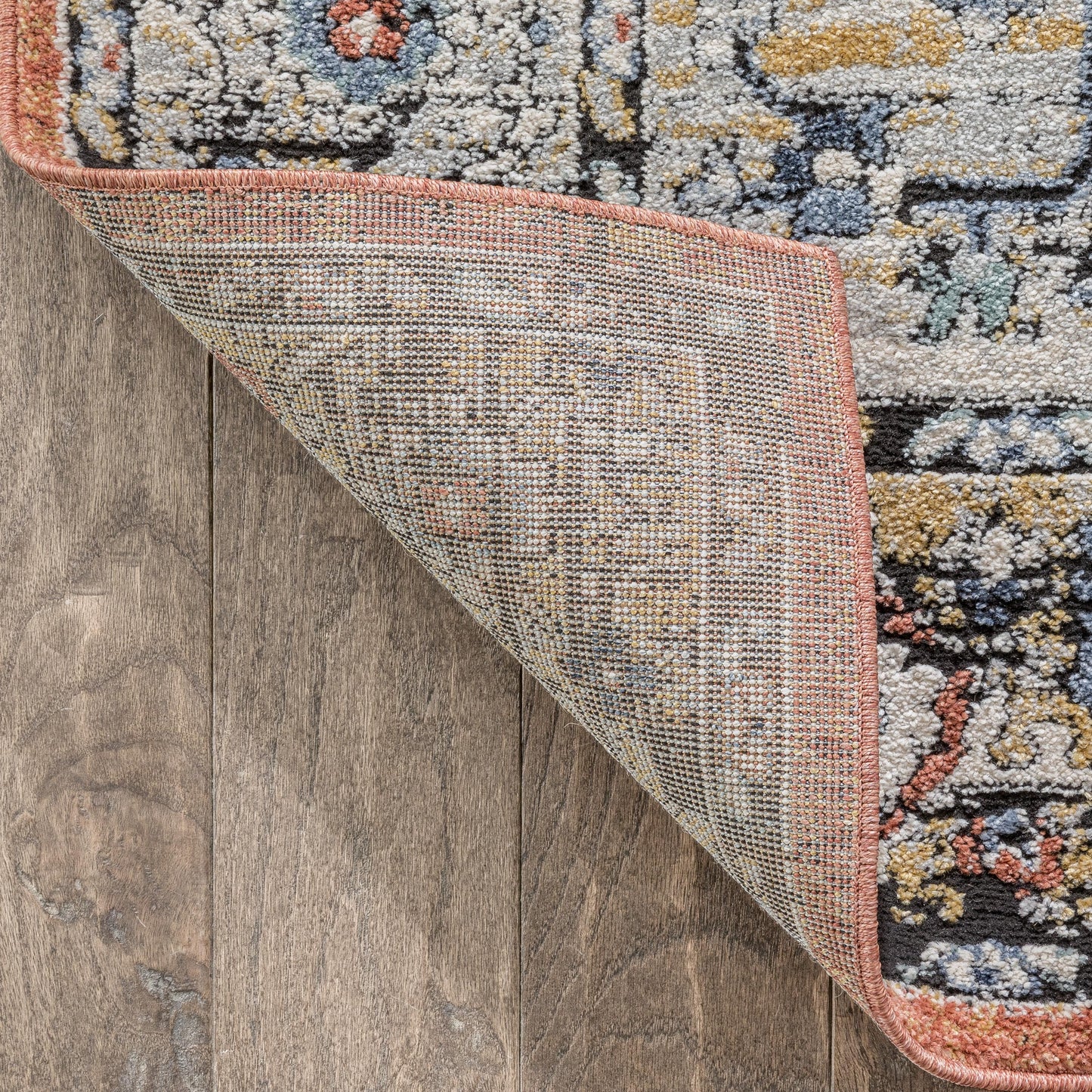 Messina Vintage Medallion Botanical Border Rust Rug ENV-10