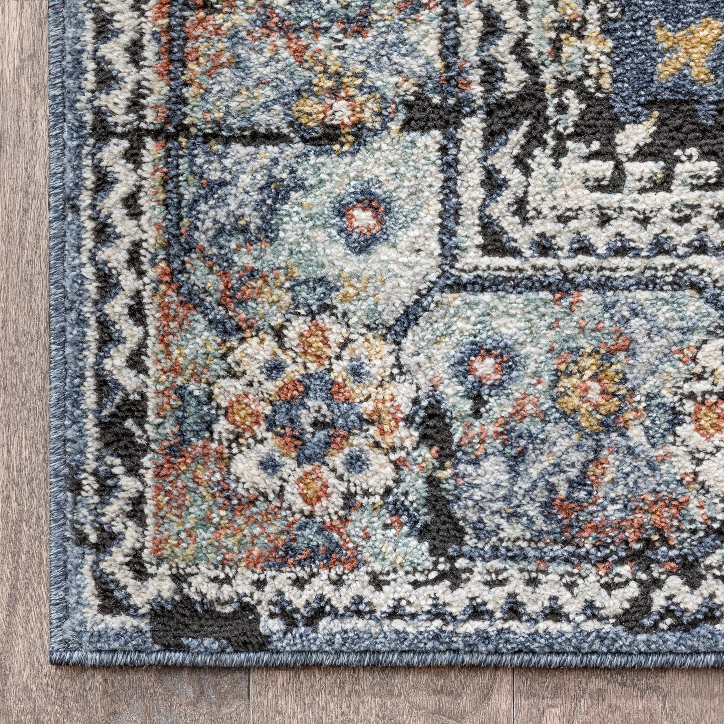 Salerno Bohemian Vintage Persian Medallion Blue Rug ENV-124
