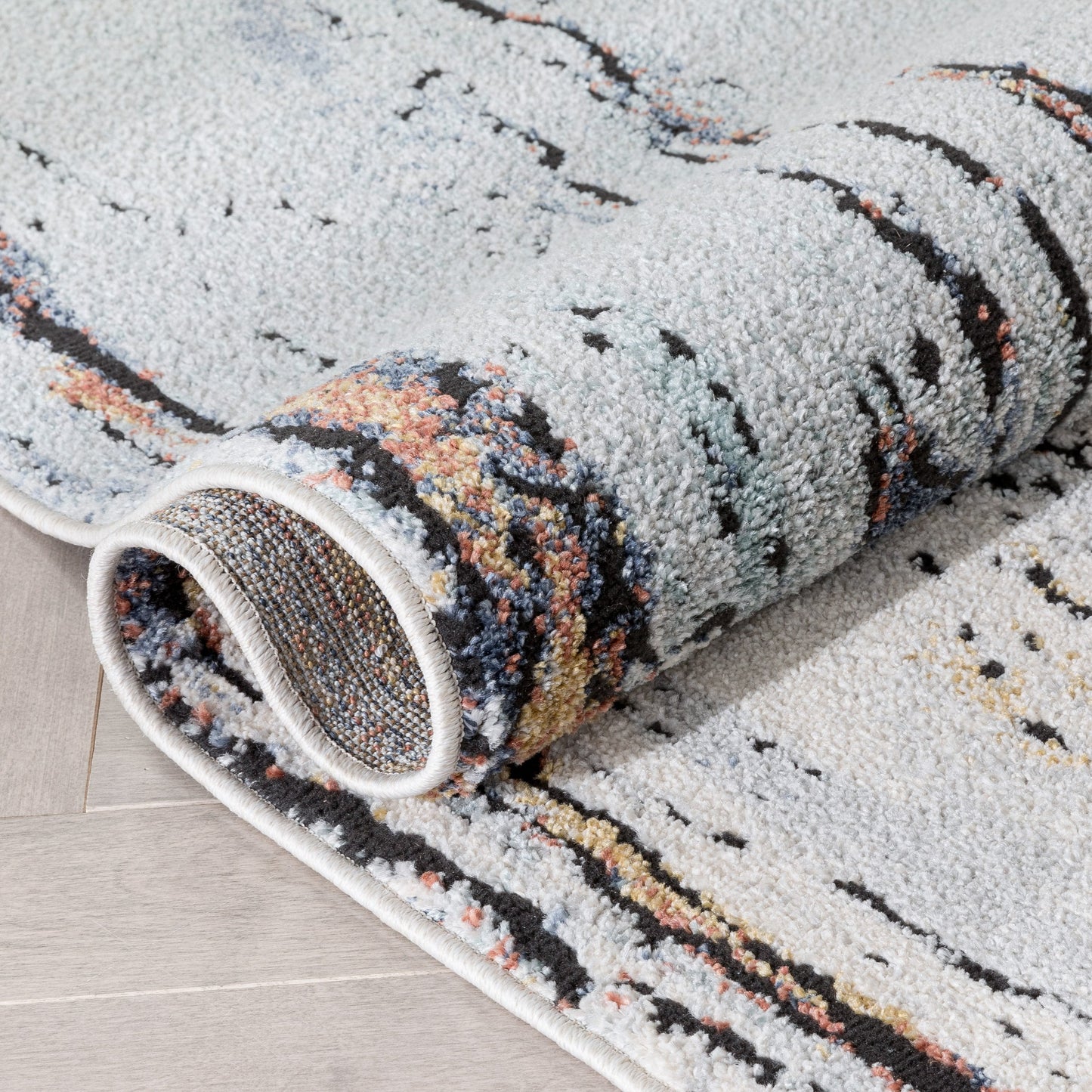 Gela Abstract Paintsplash Light Blue Rug ENV-136