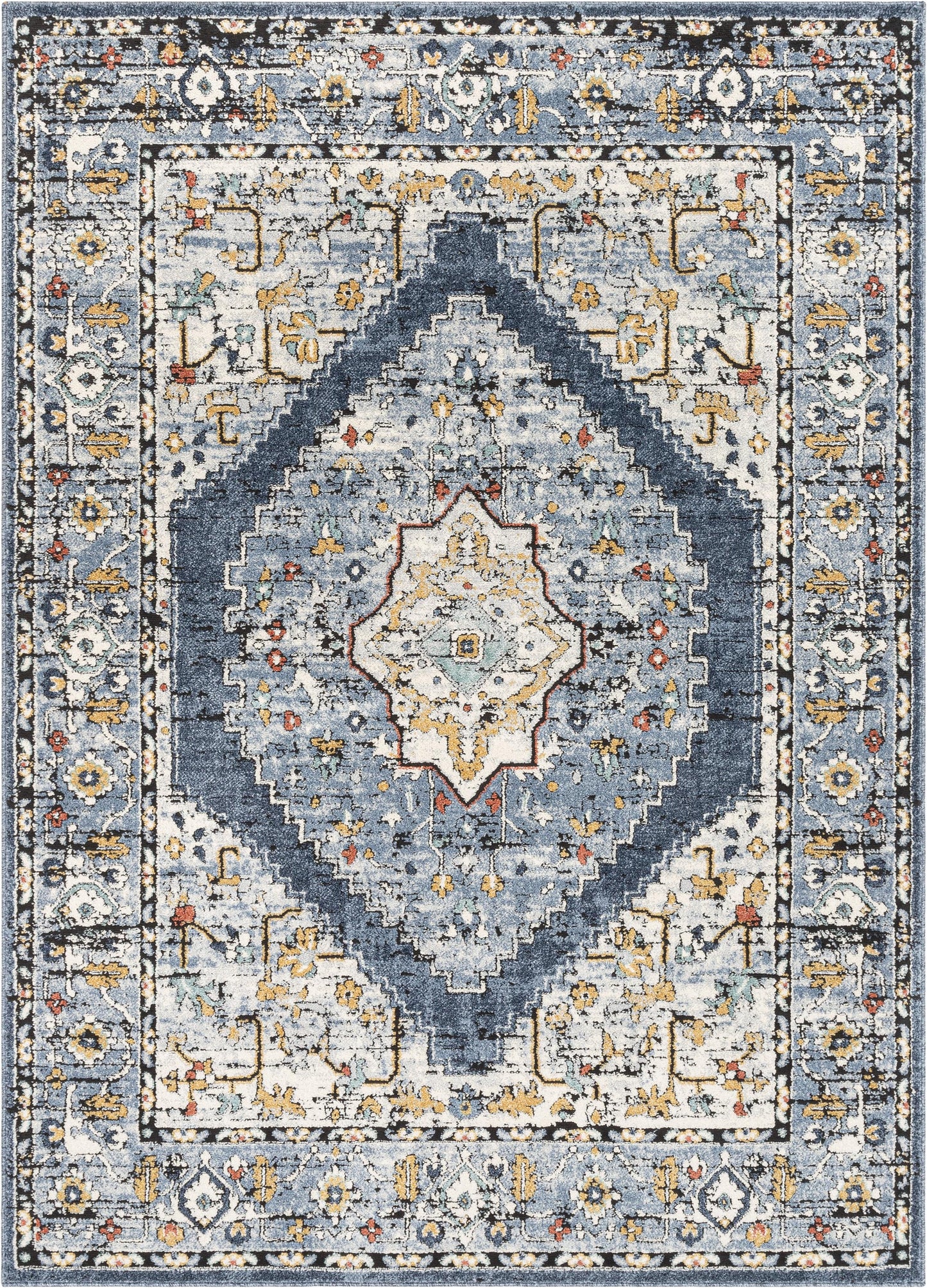 Messina Vintage Oriental Medallion Blue Rug ENV-14