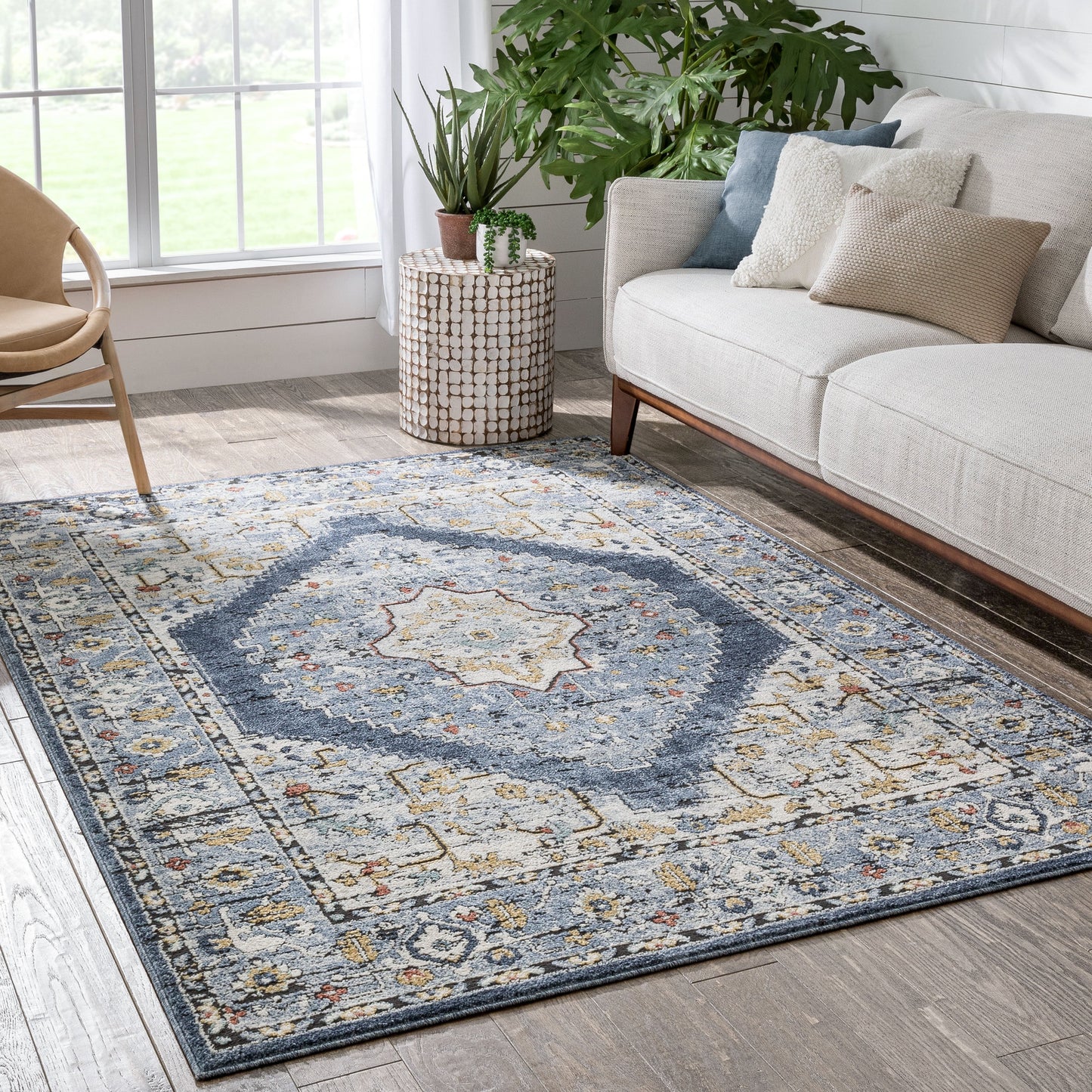 Messina Vintage Oriental Medallion Blue Rug ENV-14