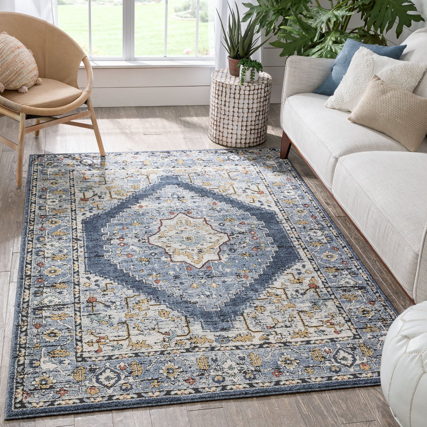 Messina Vintage Oriental Medallion Blue Rug ENV-14