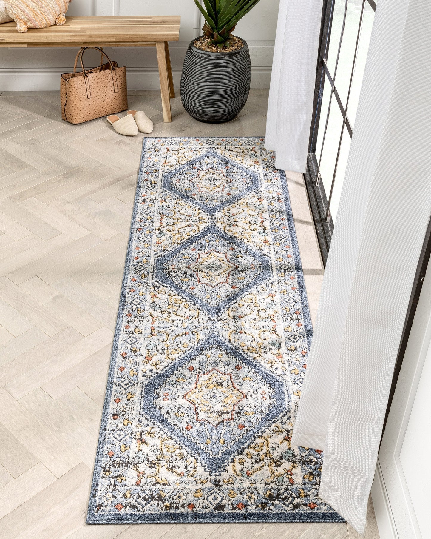 Messina Vintage Oriental Medallion Blue Rug ENV-14