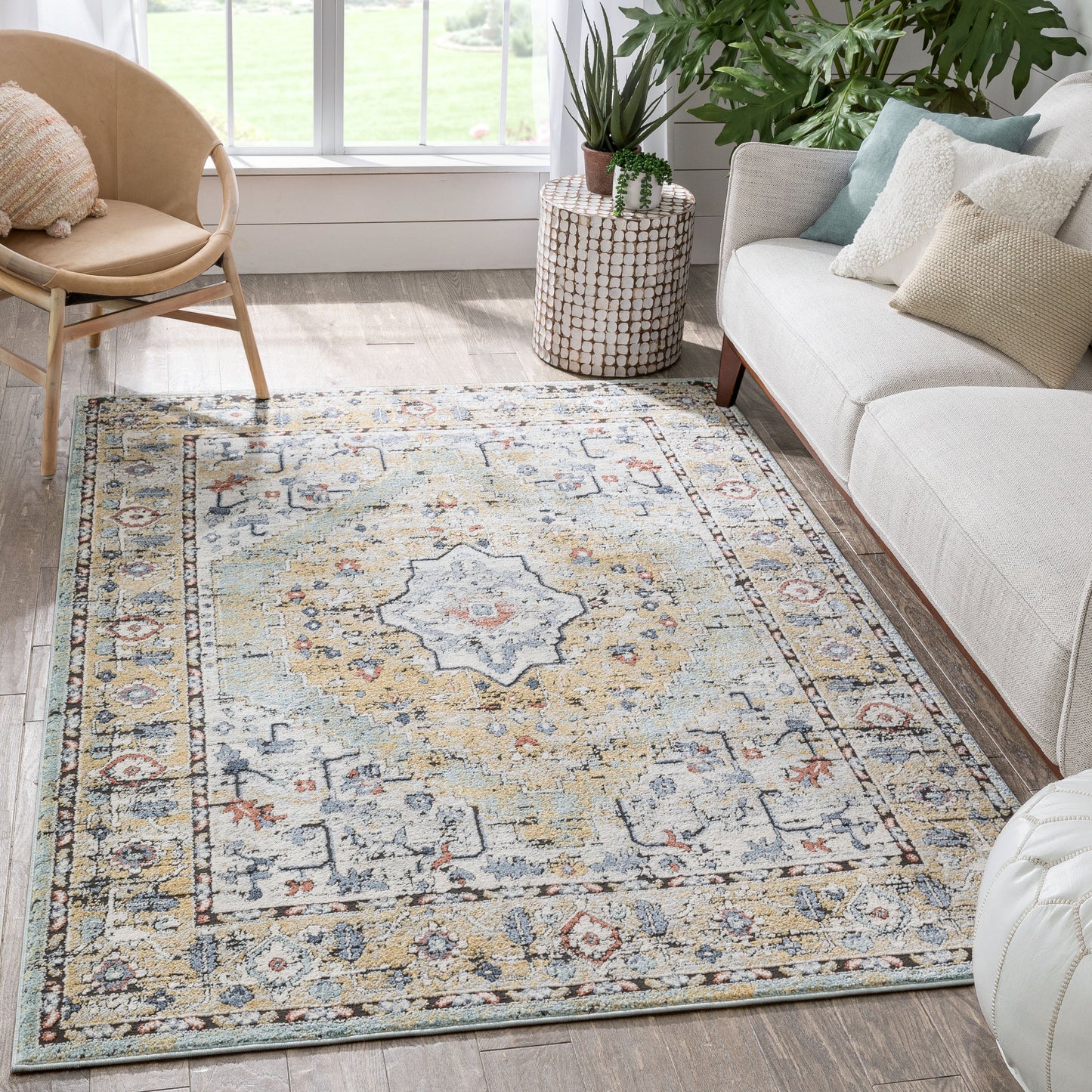 Messina Vintage Oriental Medallion Green Rug ENV-15