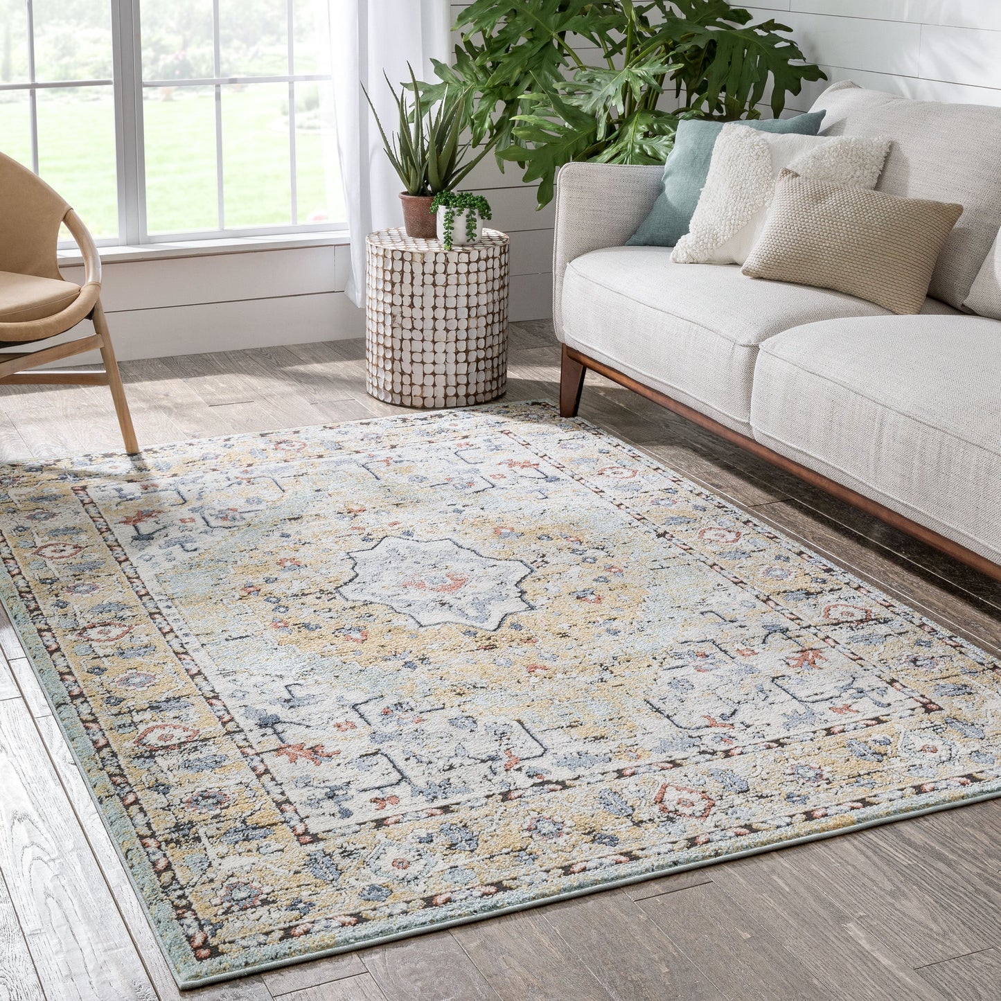 Messina Vintage Oriental Medallion Green Rug ENV-15