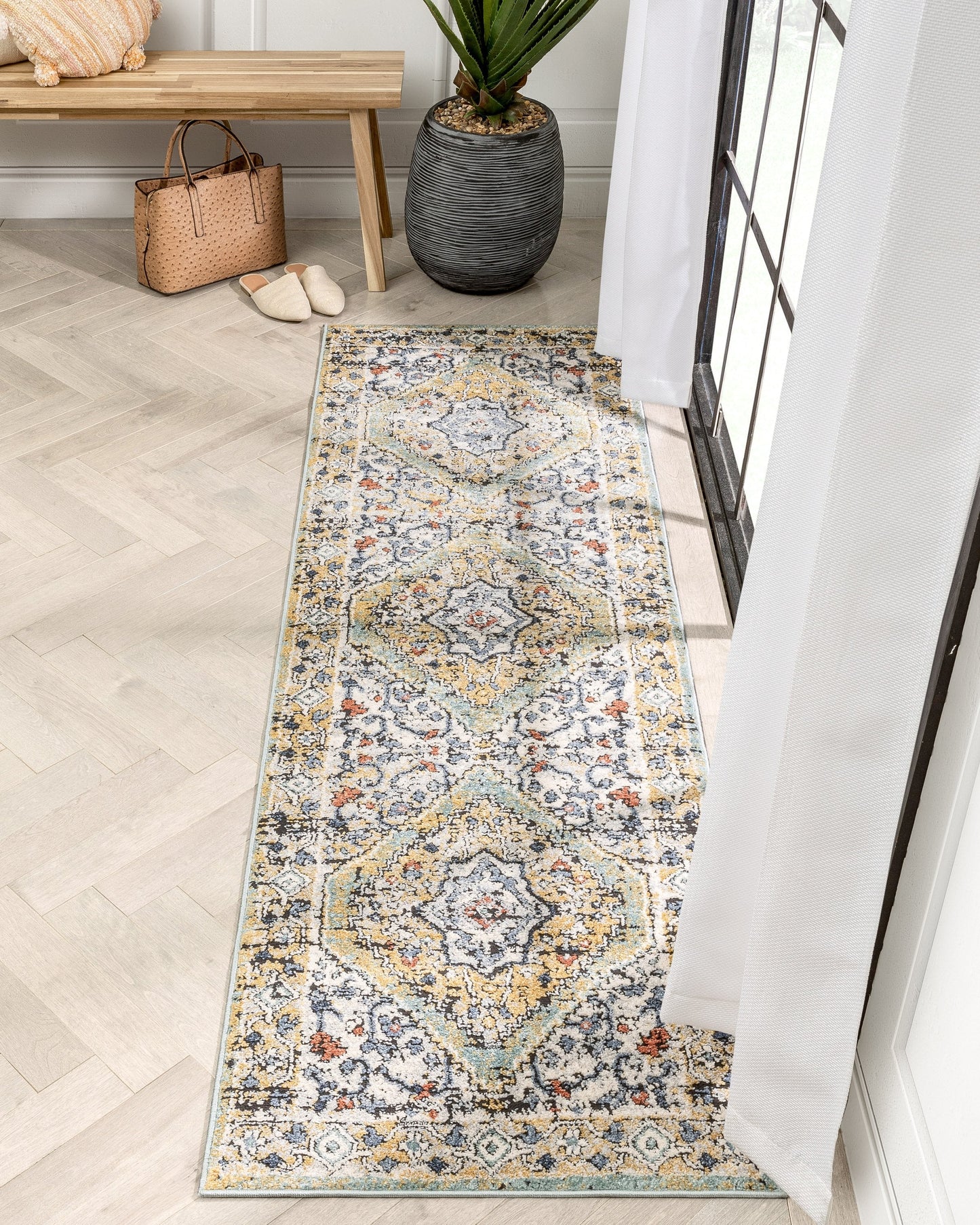 Messina Vintage Oriental Medallion Green Rug ENV-15