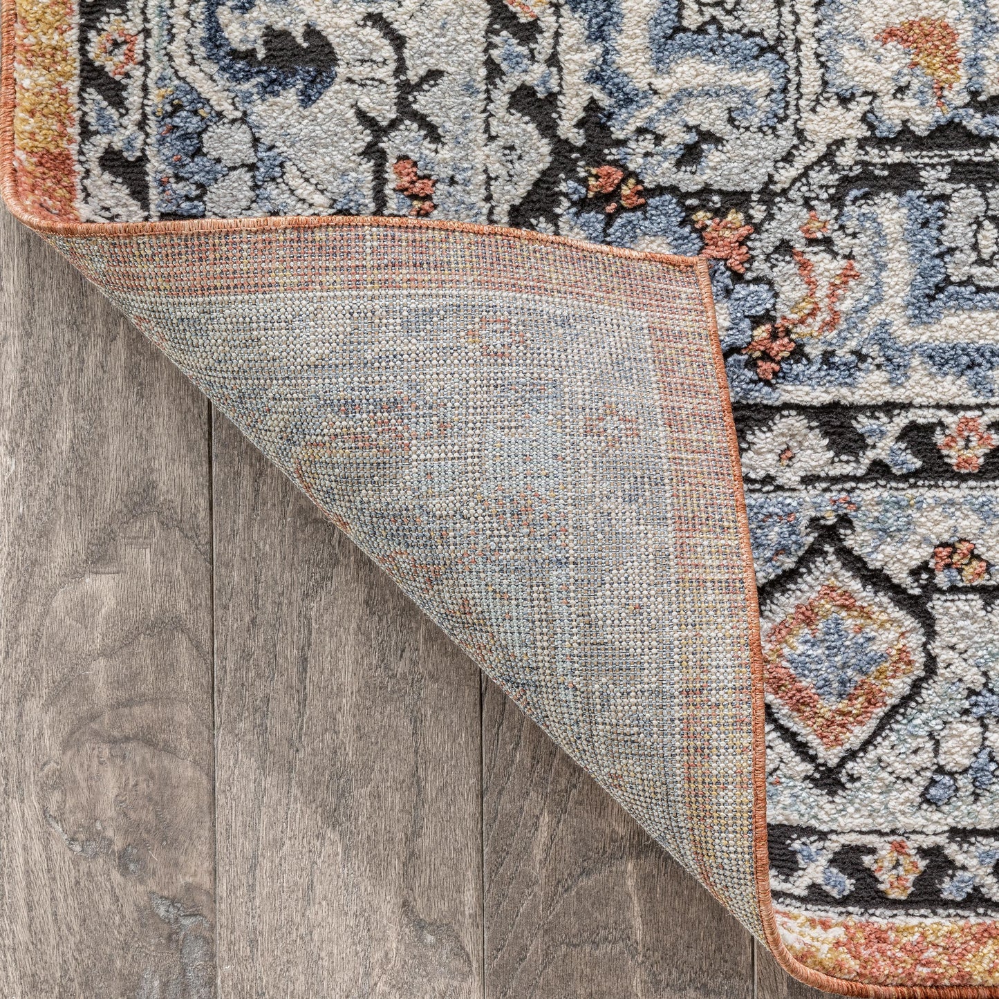 Andria Vintage Medallion Botanical Border Rust Rug ENV-20